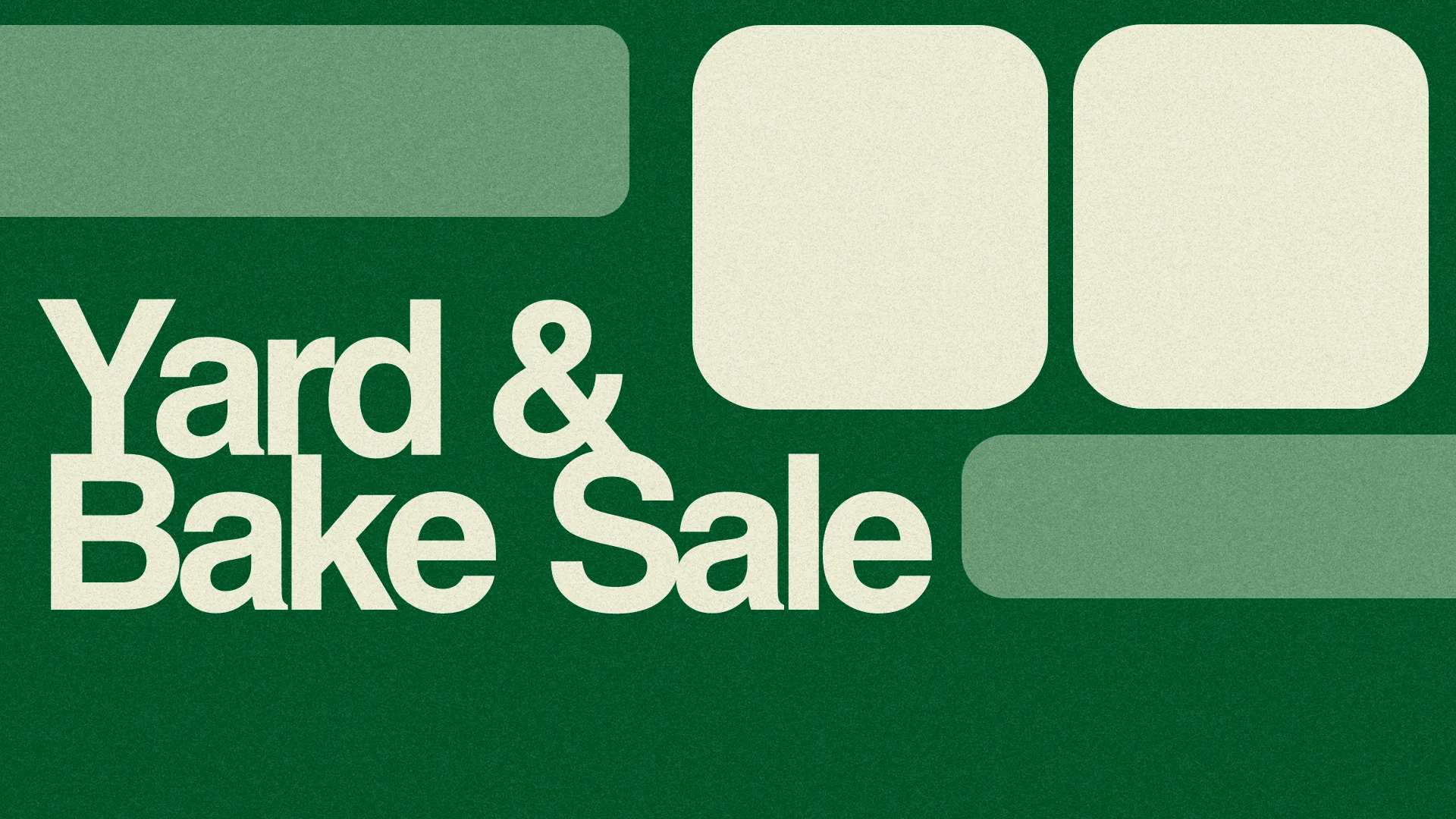 Create community and raise funds with this 'Yard & Bake Sale' graphic, designed to give a classic, welcoming vibe for church fundraising events. It's a must-have for church media aiming to bring people together for a cause.