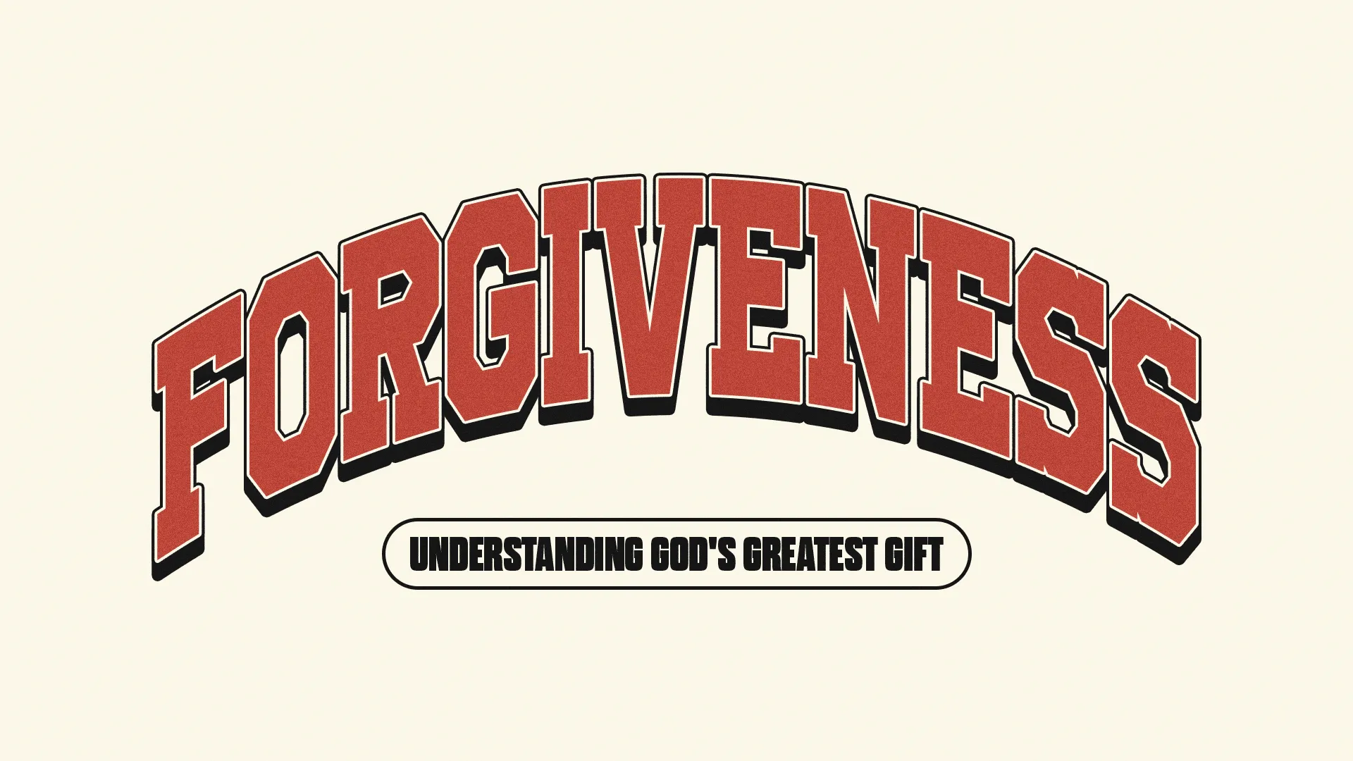 Infuse your church's teachings with this 'Forgiveness' graphic, which serves as a compelling visual aid to explore and understand the transformative power of God's grace and mercy.