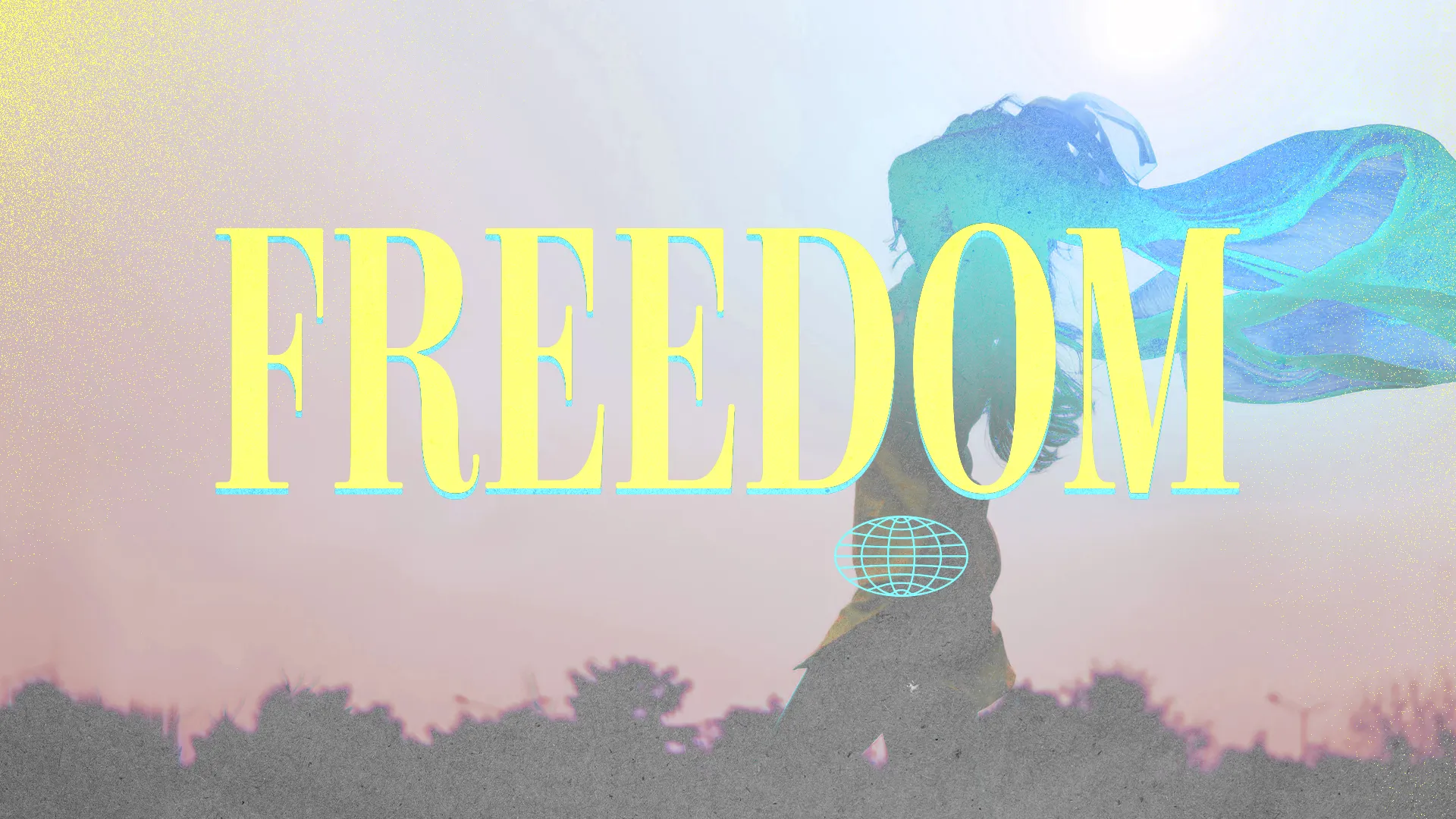 Celebrate the liberating power of faith with this 'Freedom' graphic, a vivid illustration perfect for your church media to promote messages of spiritual liberty and God's grace.