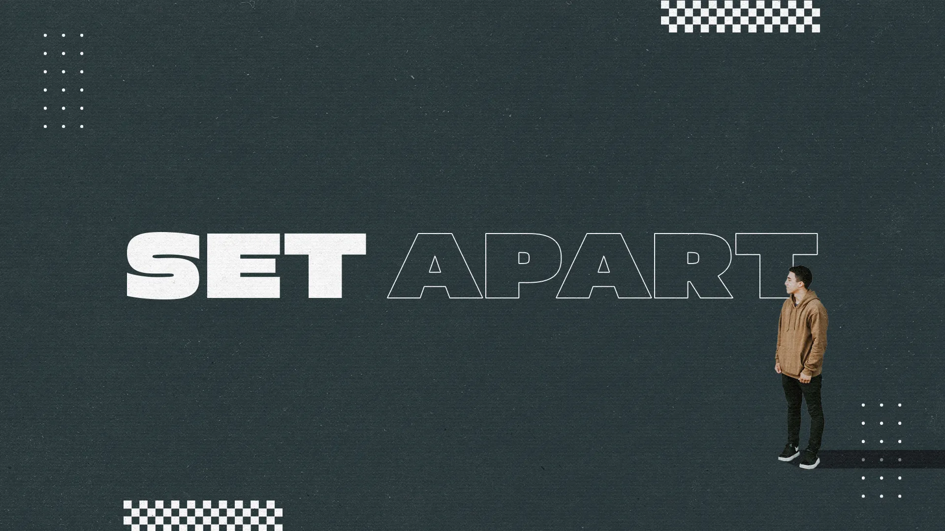 Capture the essence of being chosen and unique with this 'Set Apart' church media graphic, designed to inspire and bring forth a message of divine selection and personal calling.