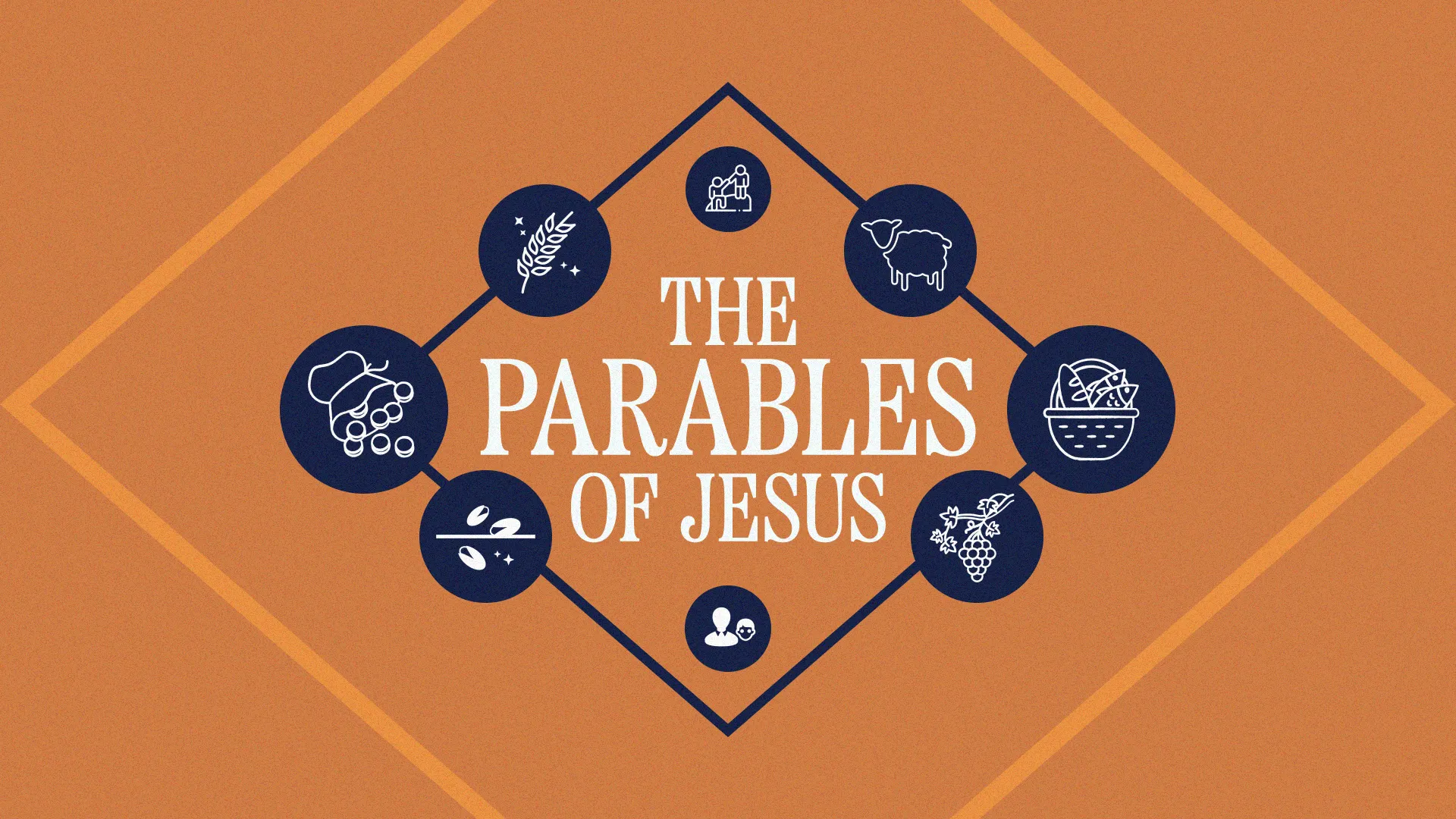 Unlock the wisdom of the New Testament with this creative church media graphic, ideal for engaging your congregation in the timeless lessons of 'The Parables of Jesus'.