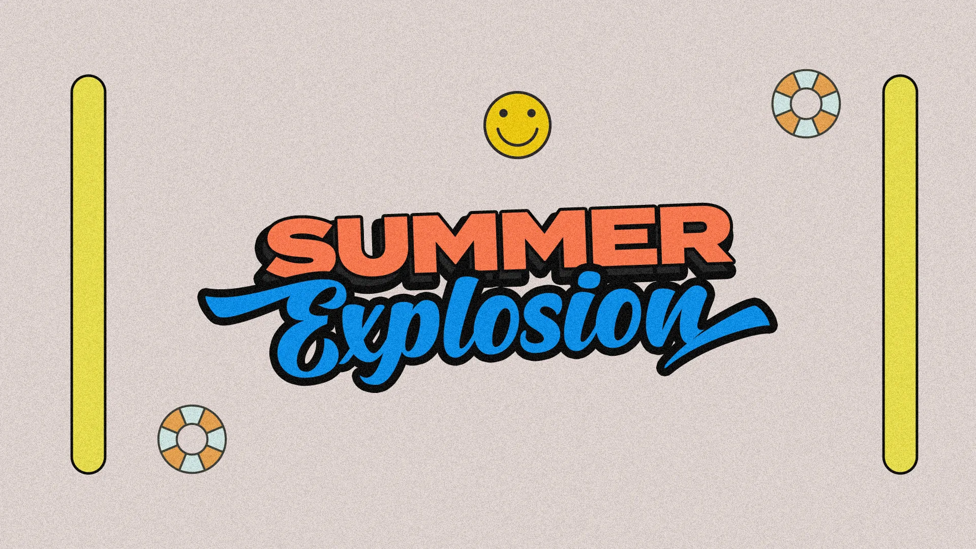 Kick off the season with a bang using this 'Summer Explosion' graphic, bursting with fun and excitement for your church's summer activities. The retro-inspired design and playful beach elements set a perfect scene for events full of energy and joy.