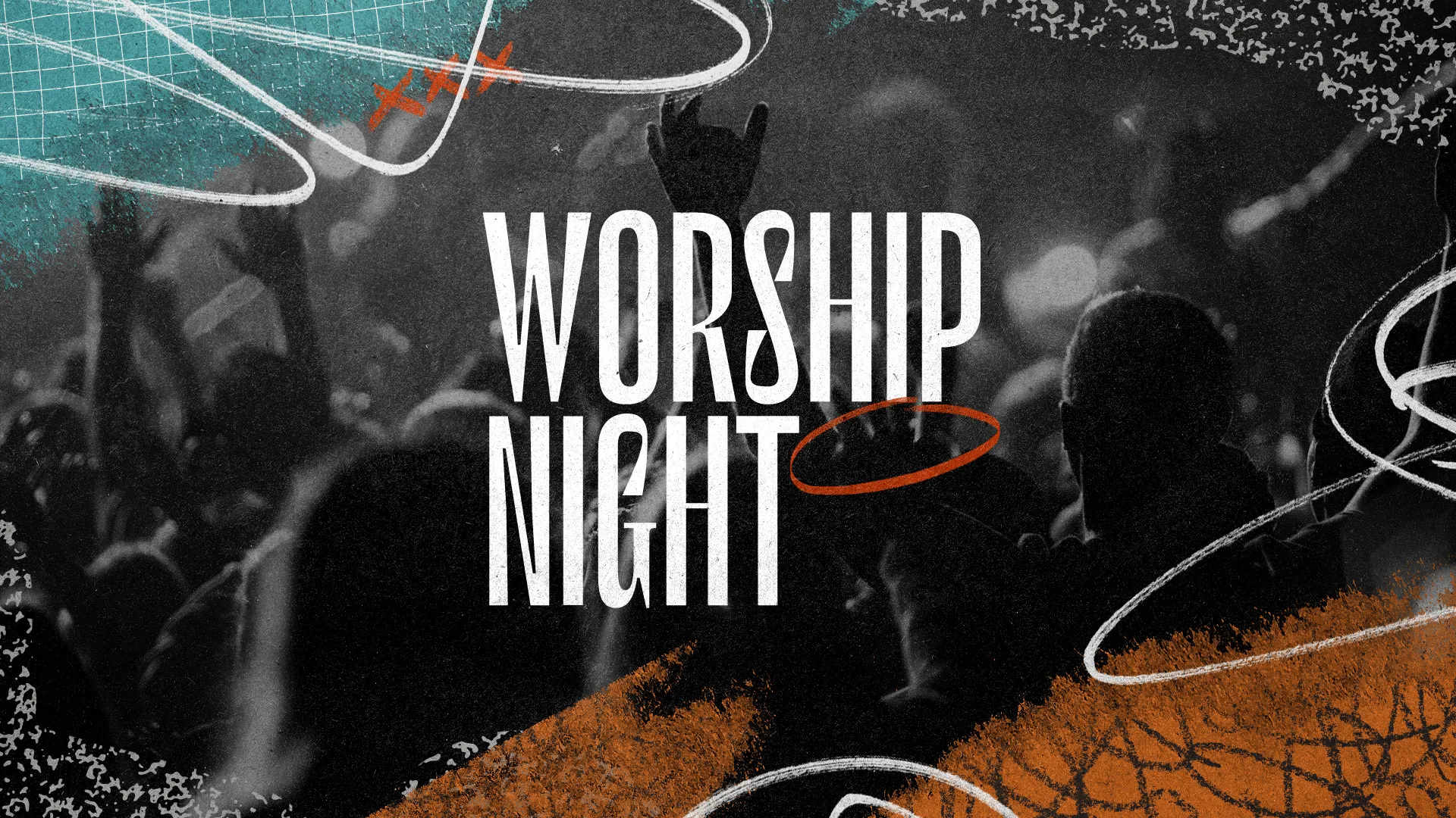 Lift spirits and unite voices with this 'Worship Night' graphic, ideal for creating an atmosphere of passion and praise. The dynamic overlay of celebratory elements and silhouetted figures captures the energy and emotion of live worship, encouraging your congregation to come together in song and spirit.