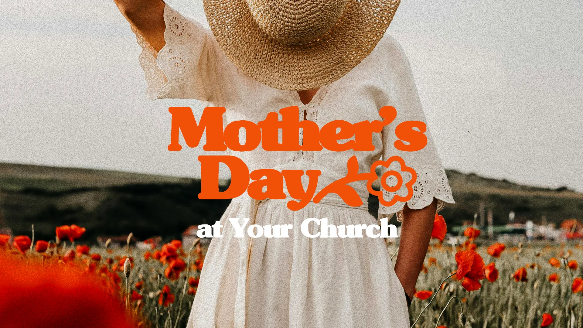 Celebrate Mother's Day with a vibrant touch! This church media graphic features warm, rustic imagery that's perfect for honoring mothers in your congregation. It's a fresh take on tradition, sure to bring a welcoming and festive atmosphere to your services.