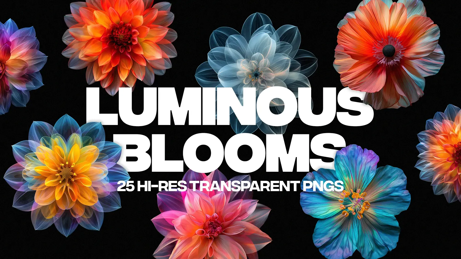 Elevate your church media with our "Luminous Blooms" collection, featuring 25 high-resolution, transparent PNGs. These vibrant florals are ideal for spring themes and Easter events, shining with radiant colors and crisp details.