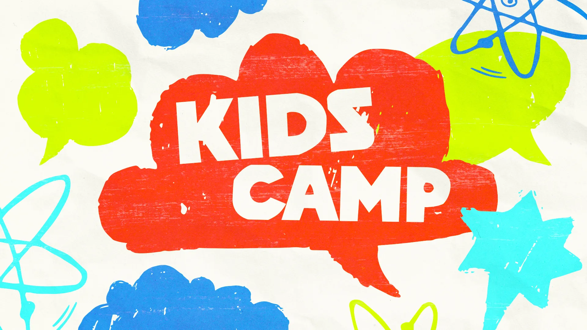 Liven up your church's summer program with this vibrant Kids Camp graphic! Its playful, hand-painted style bubbles with fun, perfectly capturing the joy and energy of childhood.