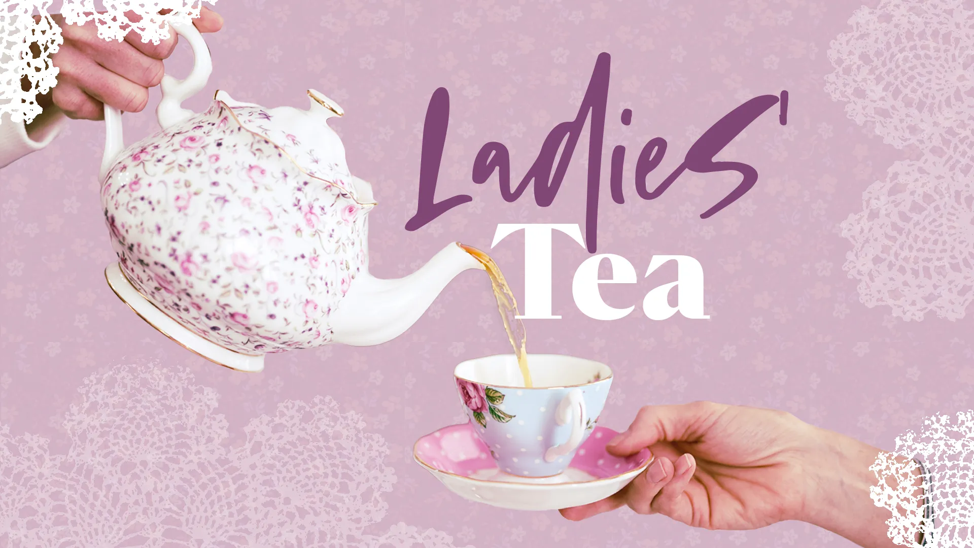 Savor the elegance and charm of your next church event with this "Ladies Tea" graphic. The delicate teacup design pairs beautifully with a women's ministry gathering, infusing your church media with a touch of grace and fellowship.
