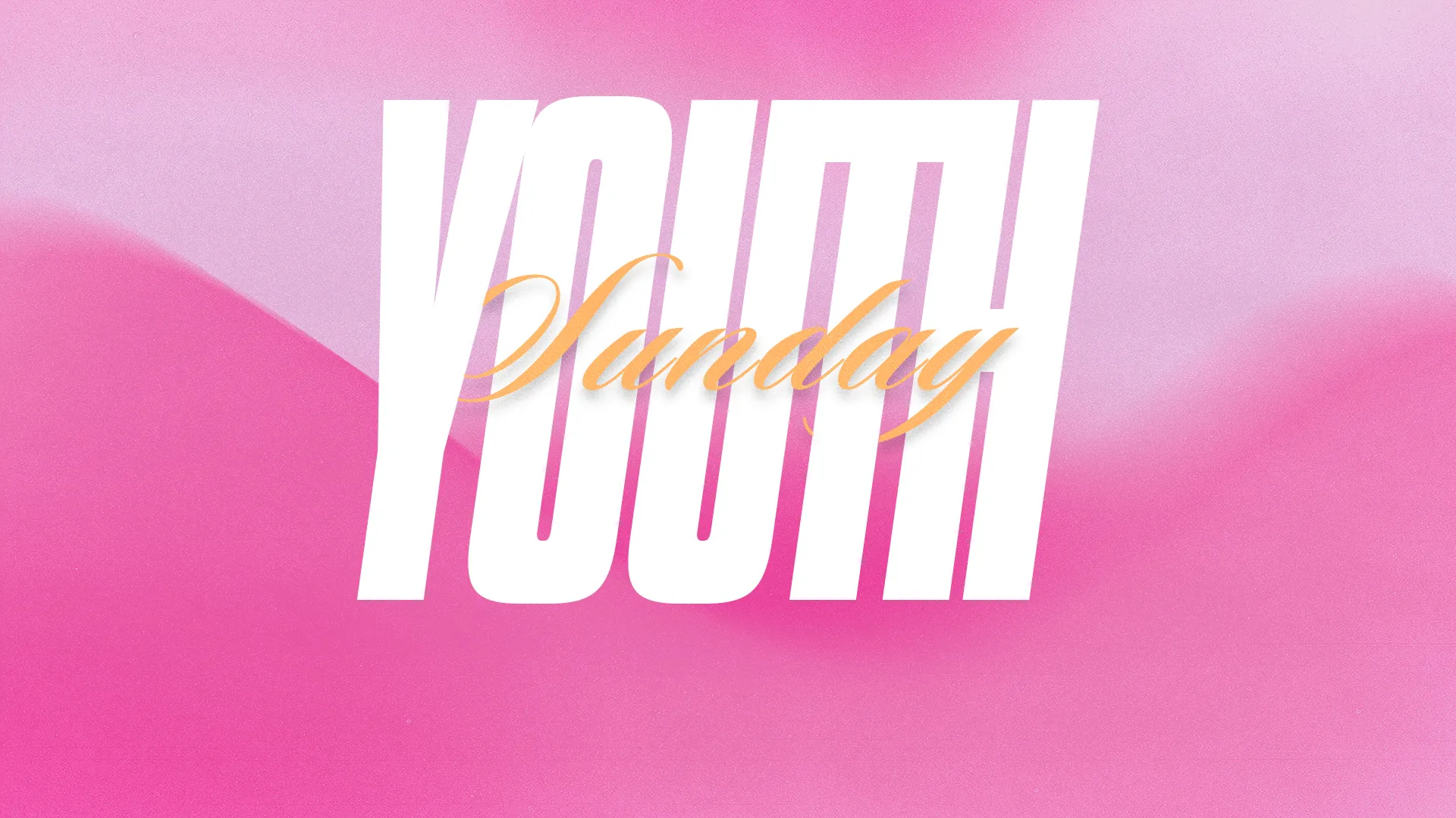 Celebrate the vibrancy of Youth Sunday with this dynamic graphic. The playful interplay of bold type and youthful colors makes it perfect for engaging church media targeted at younger congregations.