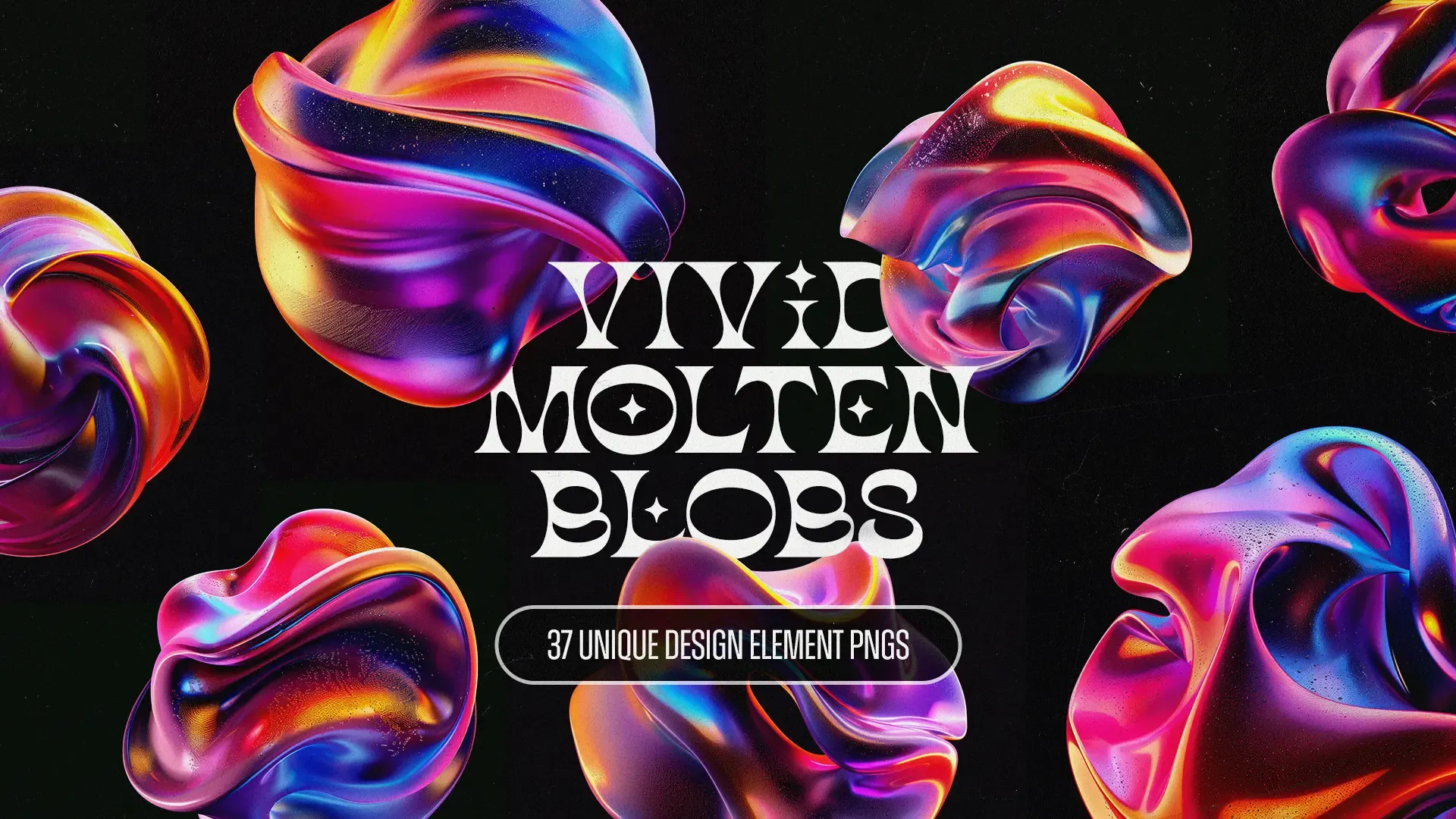 Illuminate your church media with our "Vivid Molten Blobs" graphics pack, featuring 37 unique design elements in PNG format. Ideal for adding a dynamic and colorful flair to your creative projects!