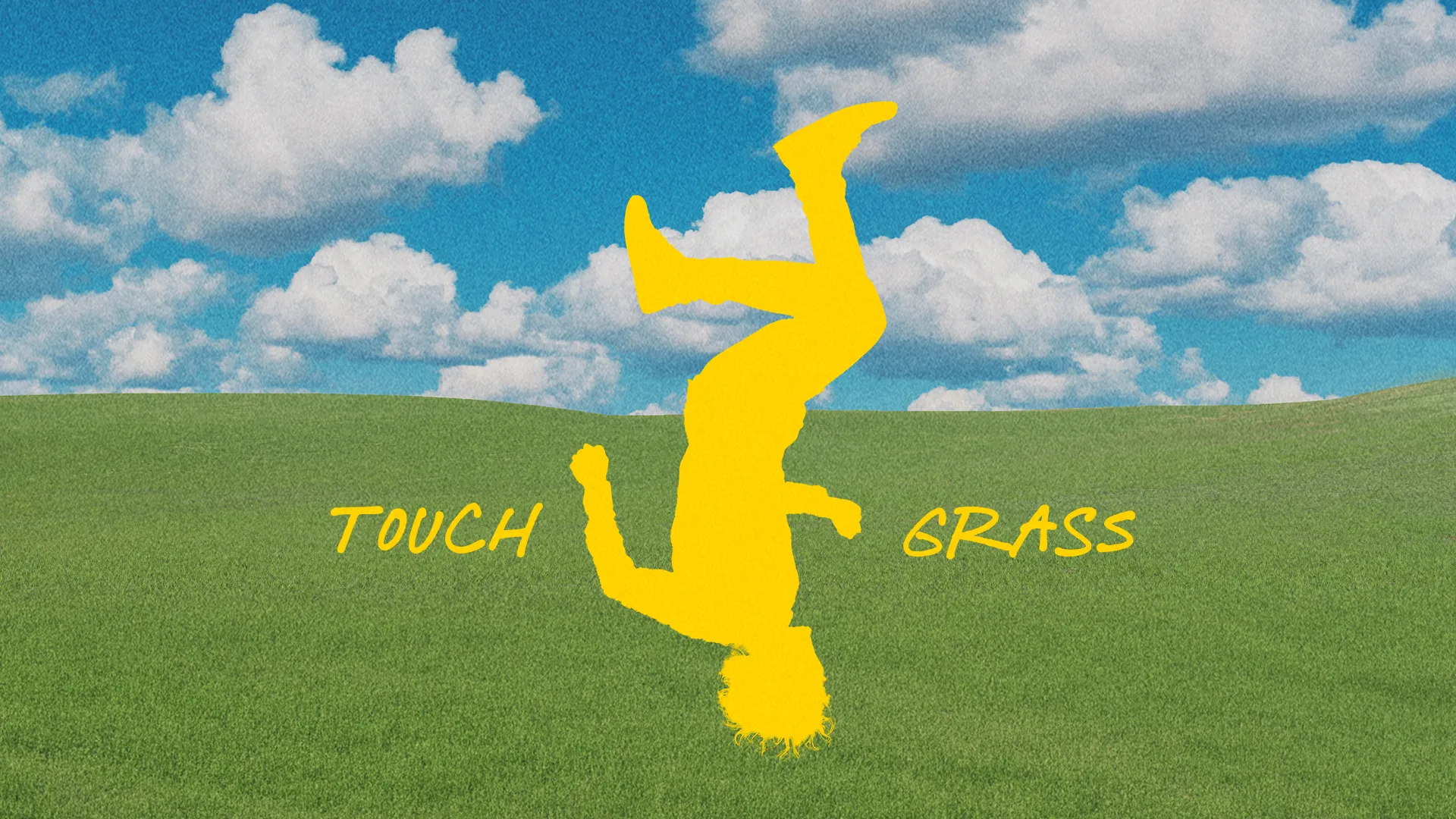 Child joyfully upside down on green grass under a bright sky, embodying playfulness and connection to creation.
