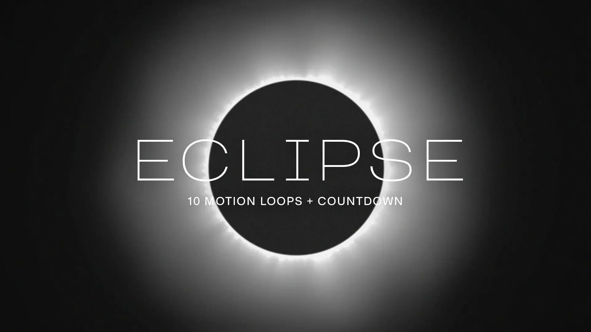 Experience the awe of 'Eclipse', a dramatic collection of 10 motion loops and a countdown that adds a celestial touch to your worship gatherings, perfect for moments of reflection.