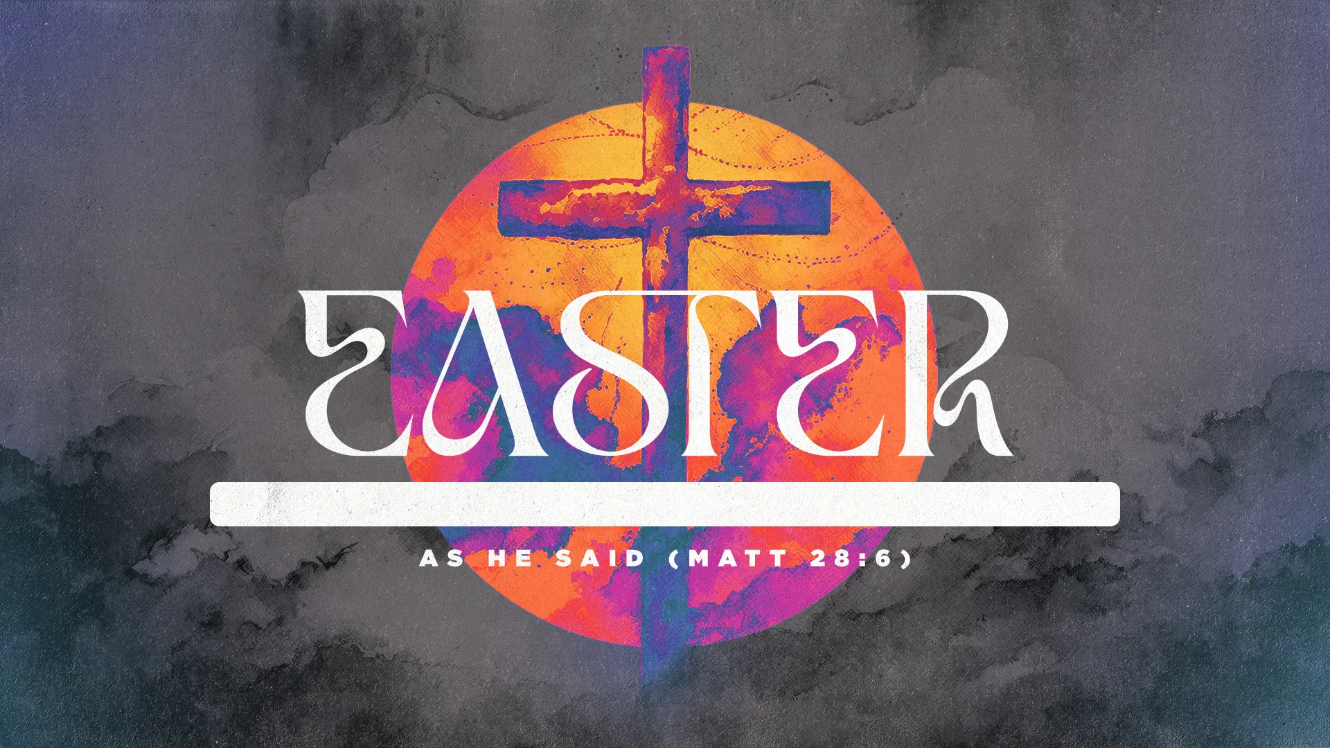 Reflect on the promise of the resurrection with this "Easter As He Said" graphic, featuring a cross against a striking background. It's a profound reminder for your church media of the fulfillment of Jesus' words from Matthew 28:6.