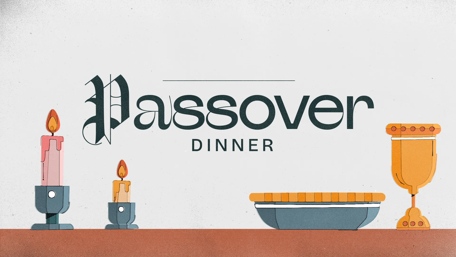 Bring the community together for a reflective "Passover Dinner" with this beautifully designed graphic, embodying the tradition and significance of the Passover meal in your church media.
