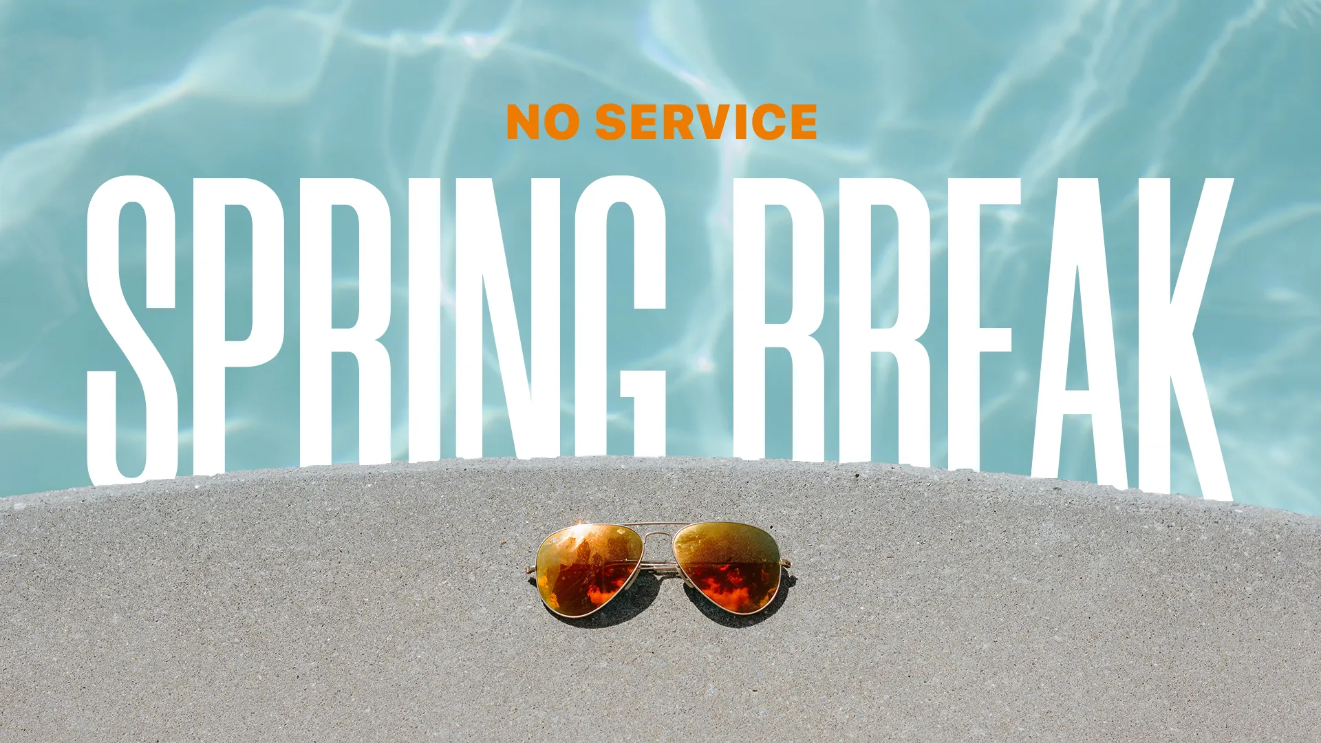 Invite your congregation to take a refreshing break with this serene "No Service - Spring Break" graphic, designed to communicate a pause in services with a tranquil and relaxing vibe.