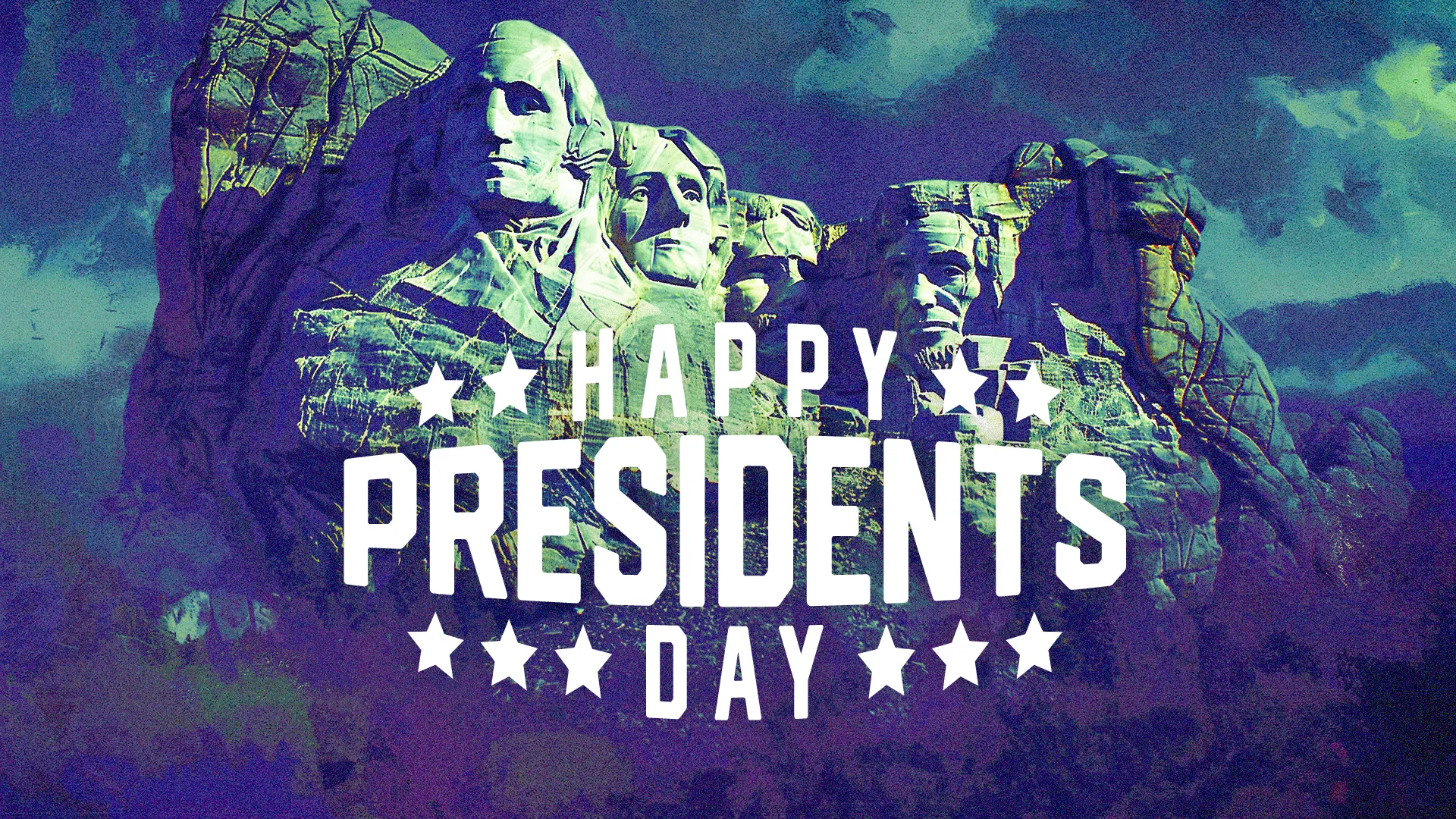 Showcase your church's patriotic spirit with this vibrant, grunge-style graphic for Presidents Day. Its textured backdrop and iconic imagery are perfect for engaging your community in this national holiday.