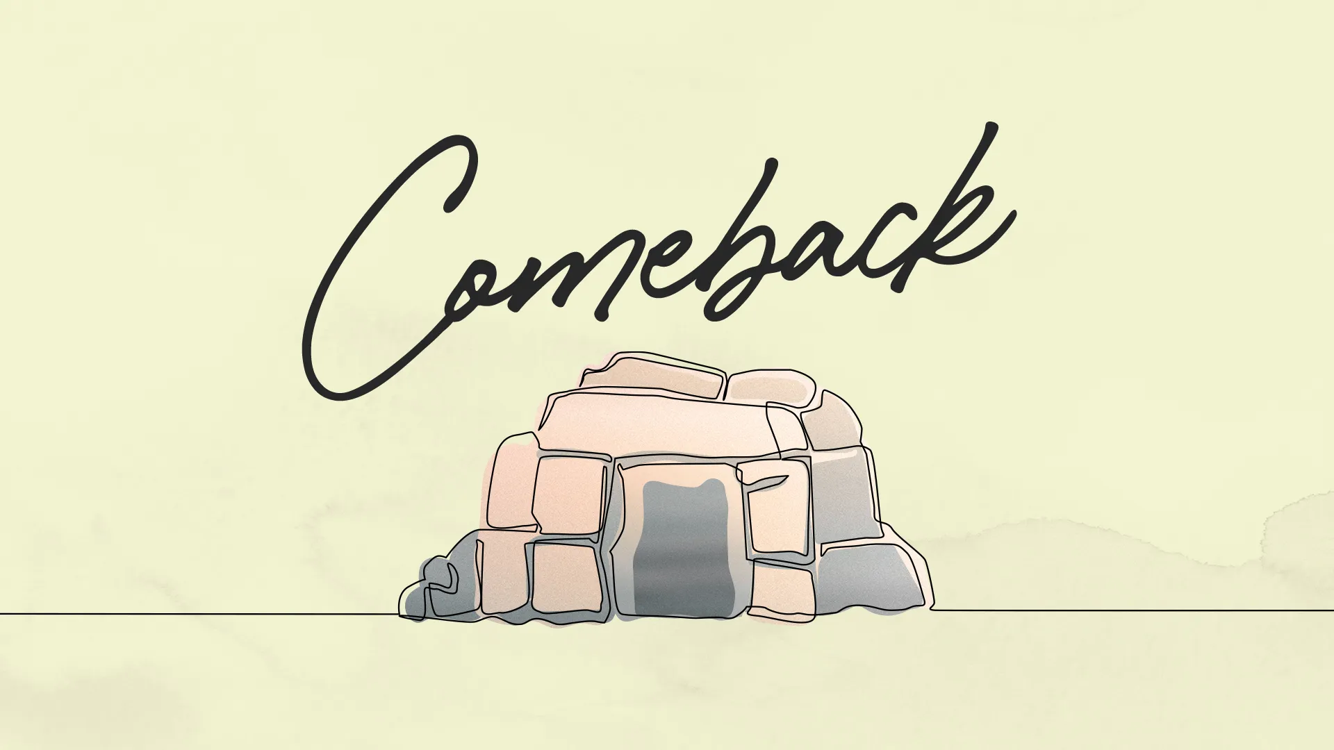 Inspire your congregation with the 'Comeback' church media template, embodying hope and renewal. Its minimalist design and soft color palette set a reflective tone for messages of restoration and faith.