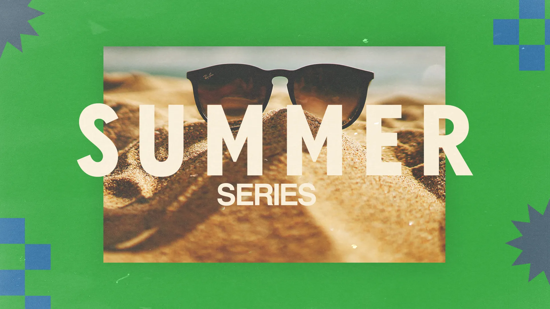 Bring the sizzle of summer to your congregation with this lively 'Summer Series' church media template. Featuring a playful design with a photo background, it's perfect for engaging your community in the vibrant season ahead.