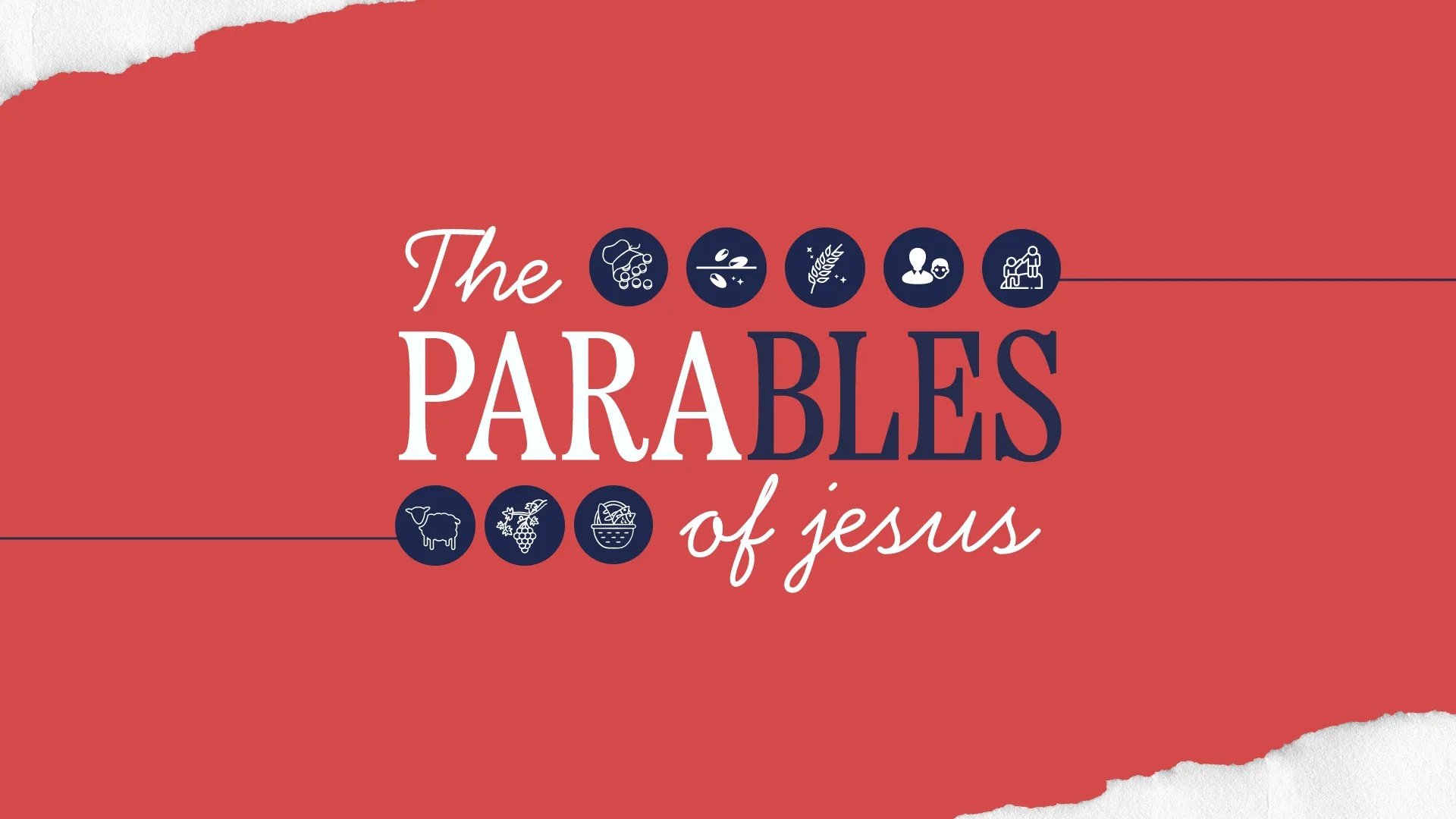 Present the timeless teachings of Christ with this elegant 'The Parables of Jesus' sermon series template. The design's classic appeal and iconic imagery resonate with the profound simplicity of Jesus' parables.