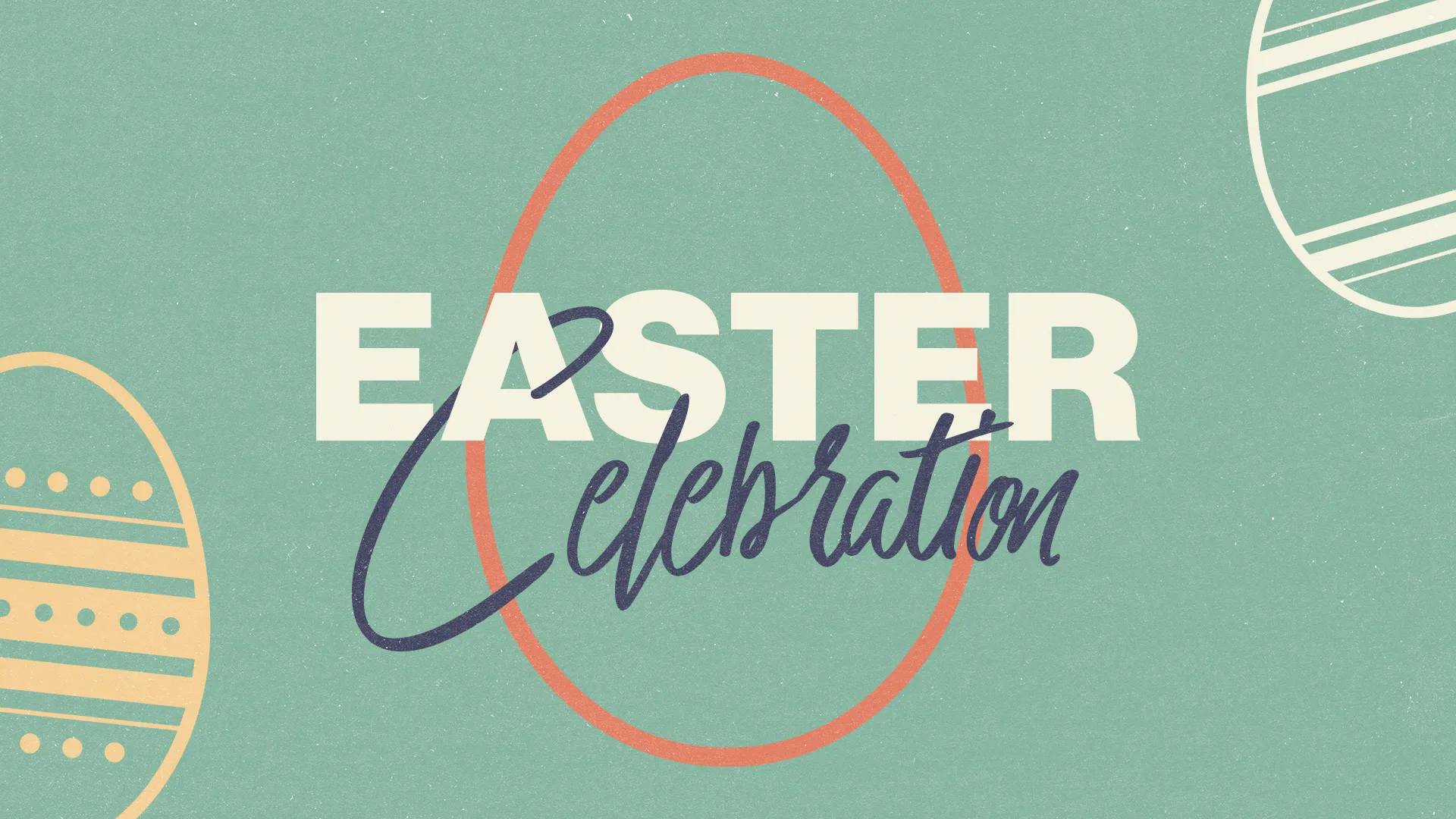Bring the joy of Resurrection Sunday to your church with this vibrant Easter Celebration graphic. Its retro-inspired design and festive colors are perfect for any church media promoting your Easter services.