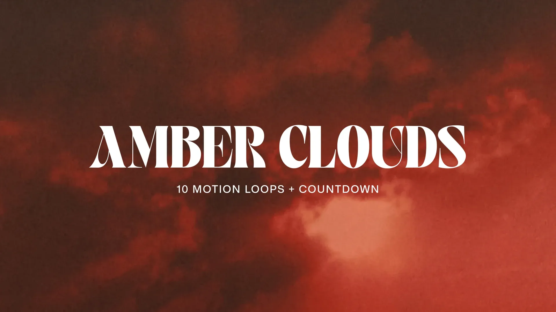 Set a serene and warm tone in your worship services with 'Amber Clouds', a collection of 10 motion loops and a countdown, imbued with the soft, calming hues of a sunset.