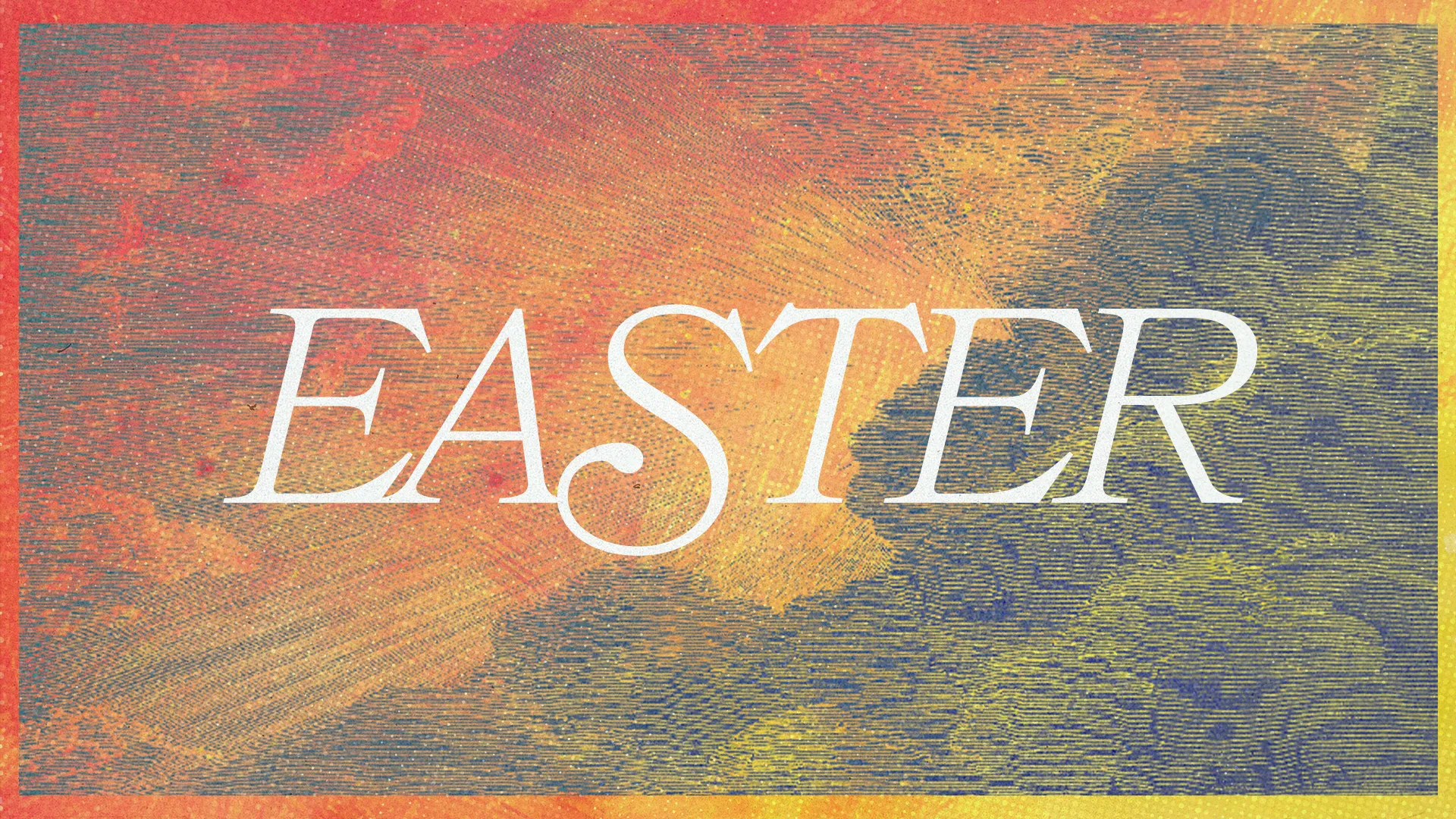 This Easter template for church media exudes a vintage charm with its textured, grunge-style background, inviting reflection and celebration during the holy season. The type-driven design emphasizes the holiday’s significance with simplicity and a touch of nostalgia.