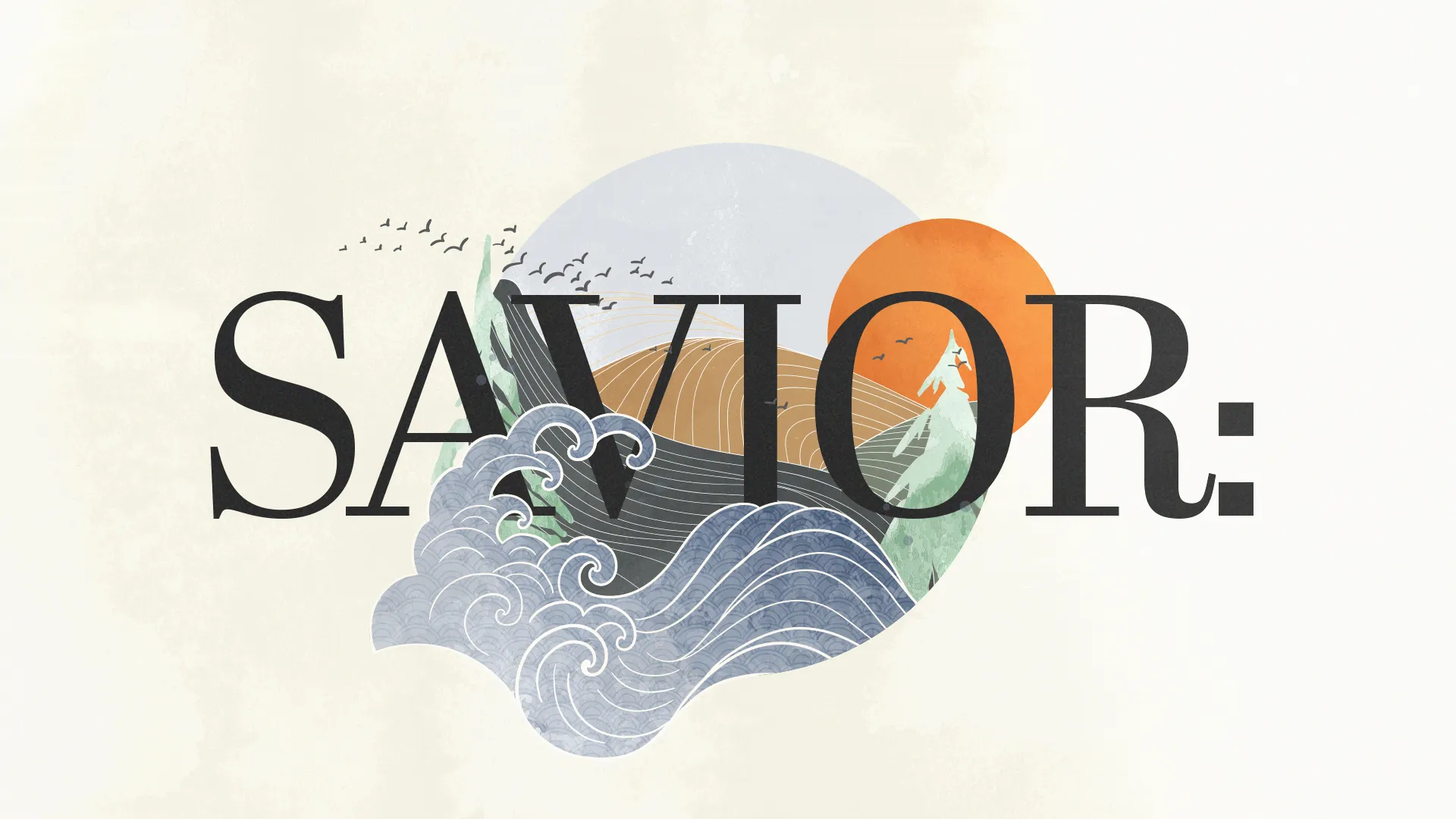 Immerse your congregation in the narrative of Christ with the "Savior" sermon series template, artfully combining natural elements and symbolism to represent Jesus' role in calming life's storms.