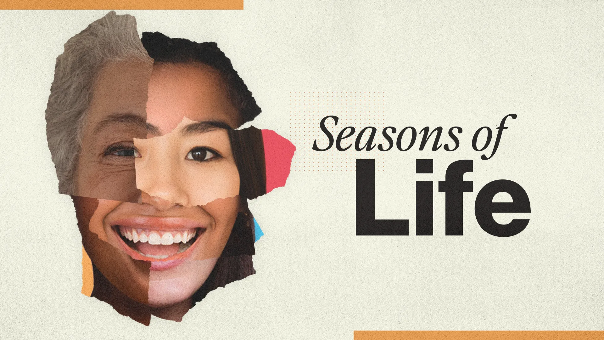 Capture the dynamic journey of faith with "Seasons of Life," a sermon series template that beautifully showcases the diverse faces of your congregation in every stage of life.