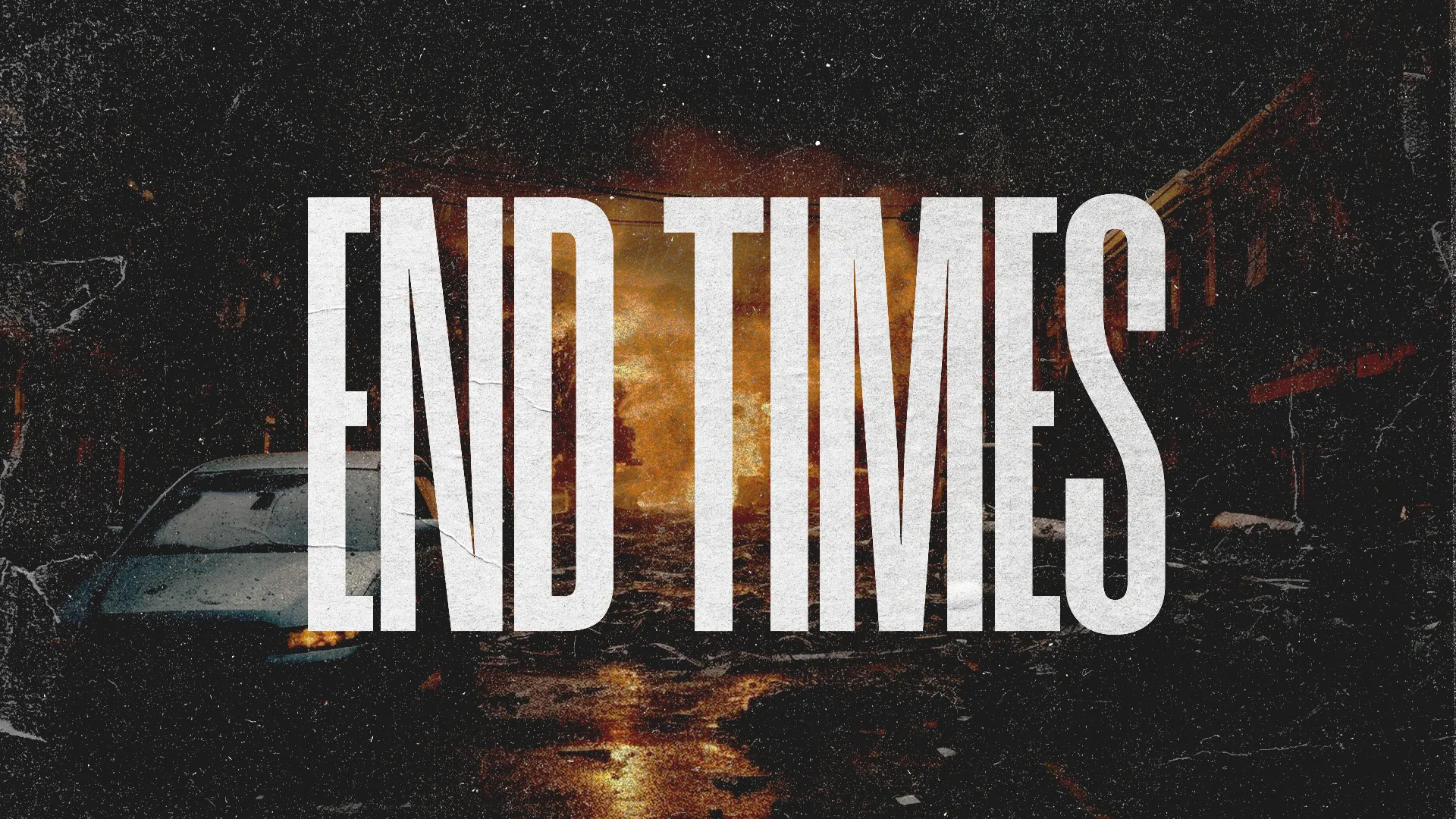 This Sermon Series church media template offers a stark and evocative portrayal of apocalyptic themes, suitable for teachings on eschatology and biblical prophecy.