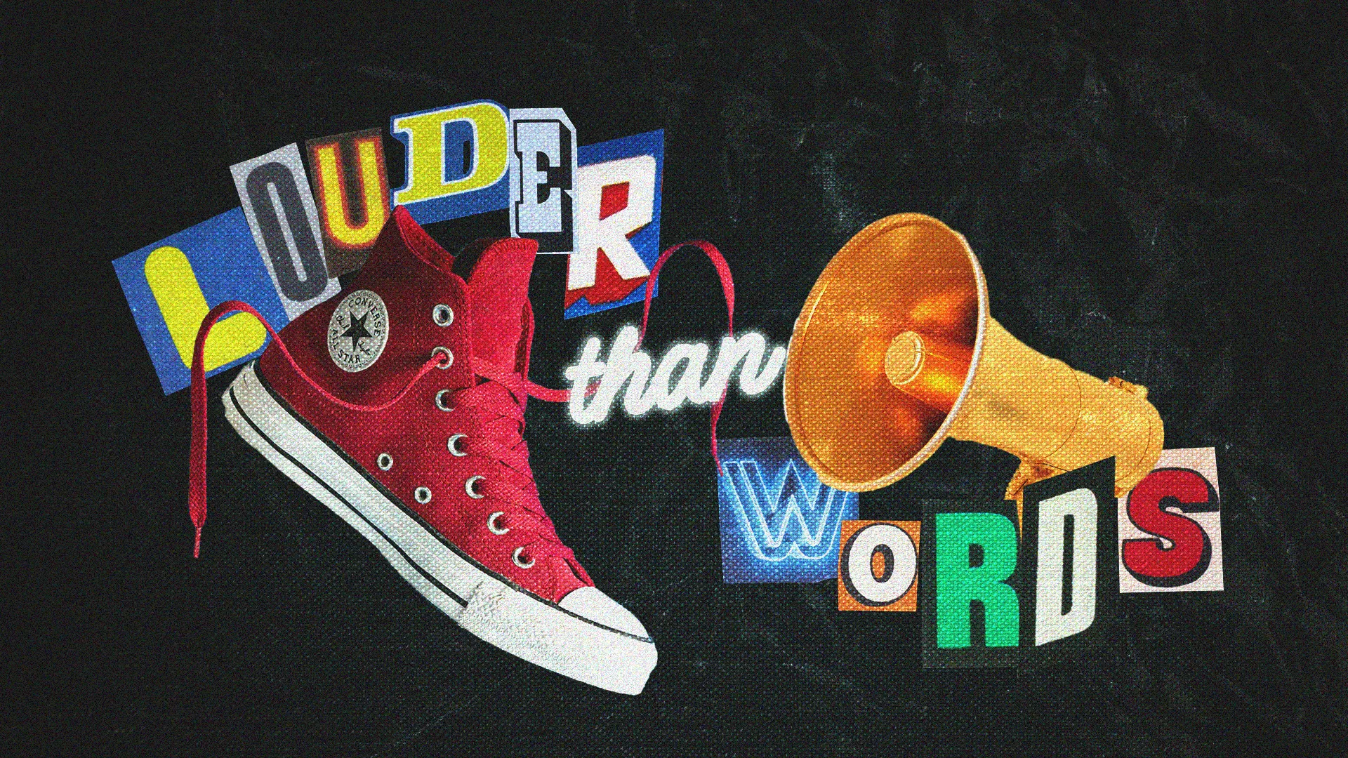 This Sermon Series church media template exudes youthful energy with a bold, typographic design that speaks to the power of action and voice in faith communities.