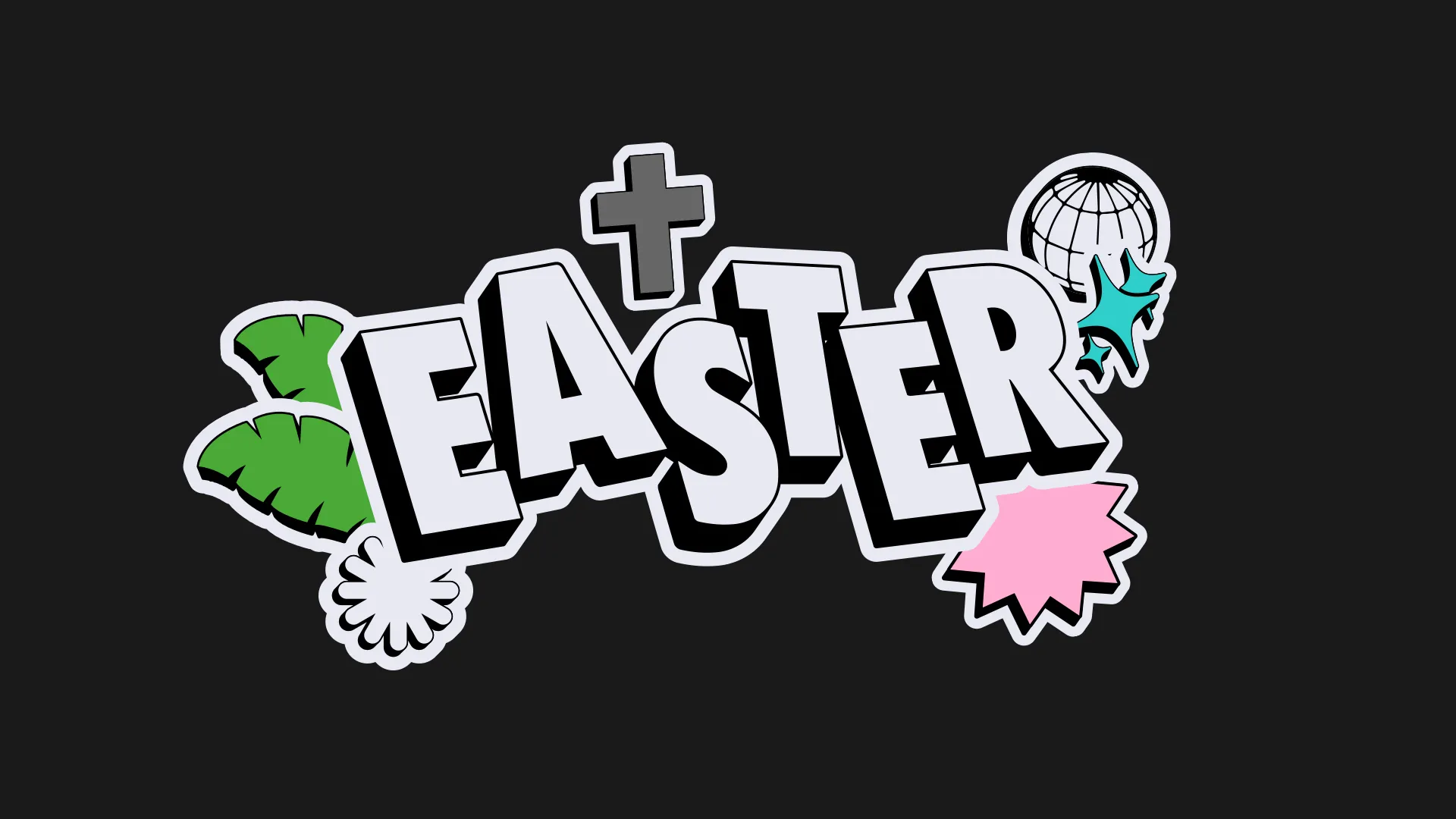 Elevate your church media with this dynamic Easter event template, featuring bold, type-driven graphics and a playful mix of spring colors to capture the essence of the season.