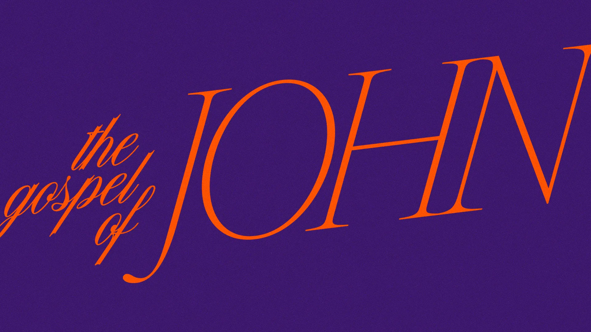 "Bold typography of 'The Gospel of John' on a deep purple background, symbolizing faith and biblical teachings."
