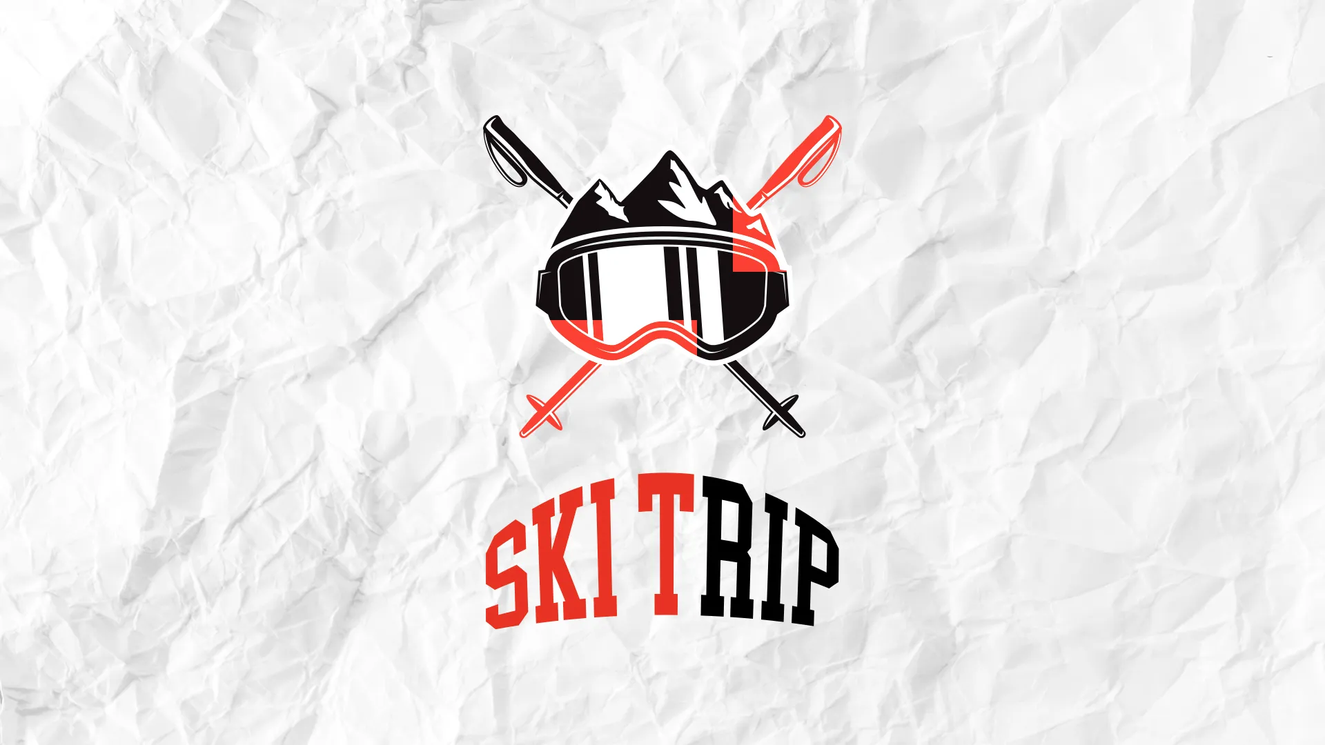 This 'Ski Trip' church event graphic is crisply adventurous, featuring a stylized ski goggle and crossed skis emblem atop a textured background, capturing the excitement and dynamic energy of winter sports and fellowship.