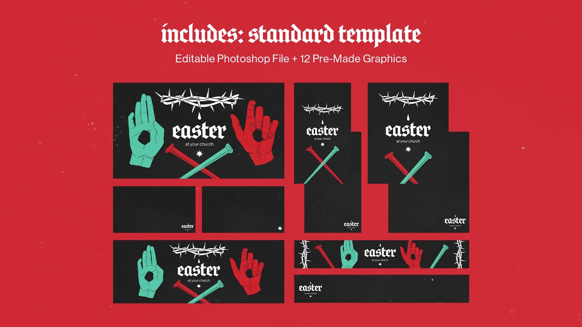 The "Easter Gothic" church media collection stands out with its 43 graphics and design elements, offering a dramatic and impactful toolkit, complete with standard templates and bonus graphics, for a reverent Easter observance.