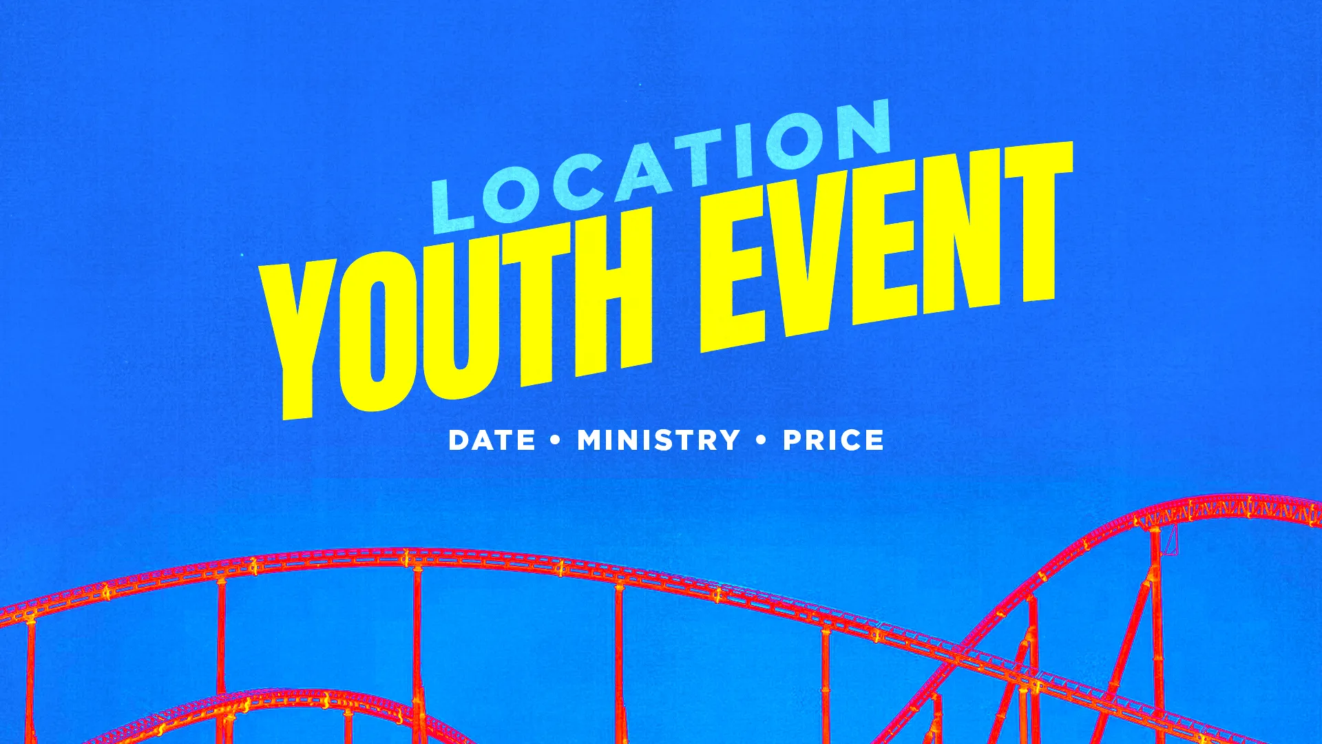 Youth event announcement with vibrant colors, encouraging community engagement and faith-based activities.
