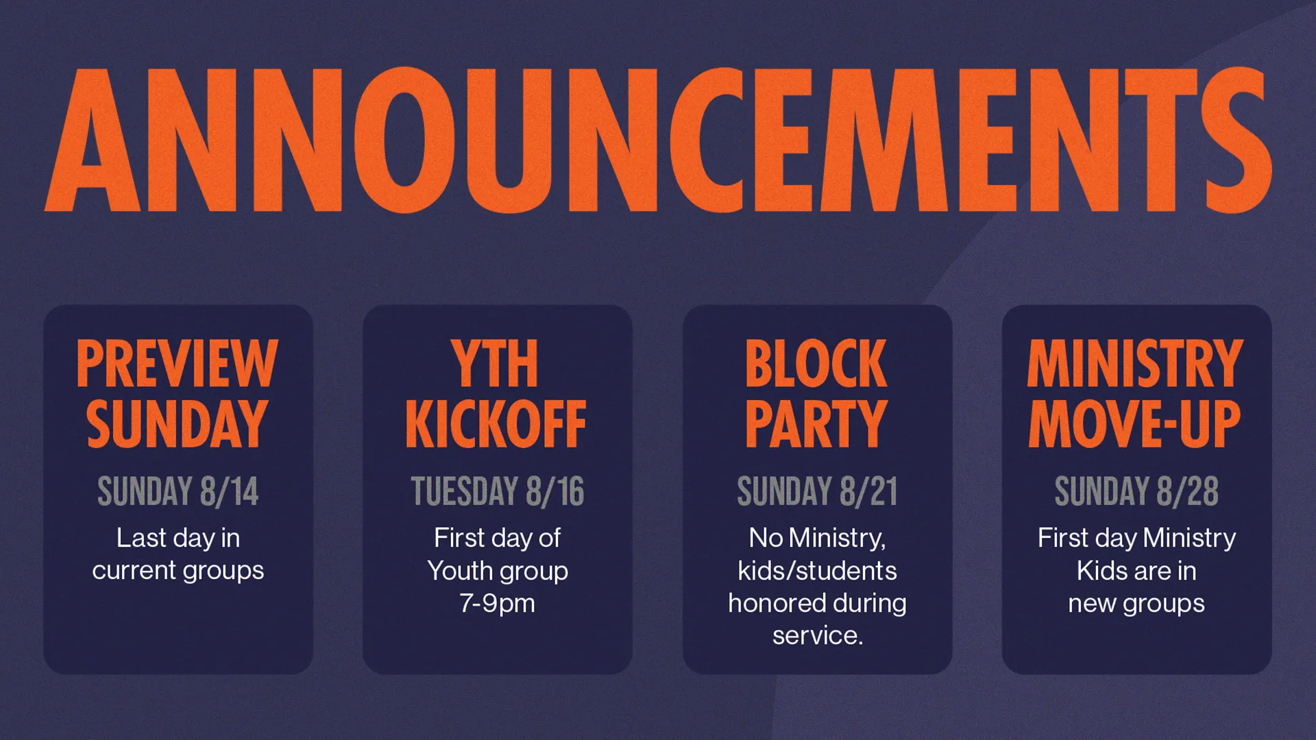 Announcements