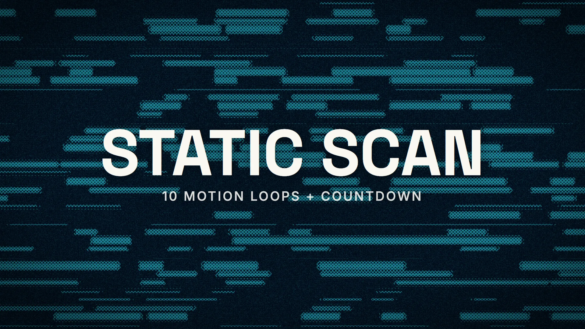 Static Scan motion background with TV static texture and horizontal scan lines in black, gray, and blue