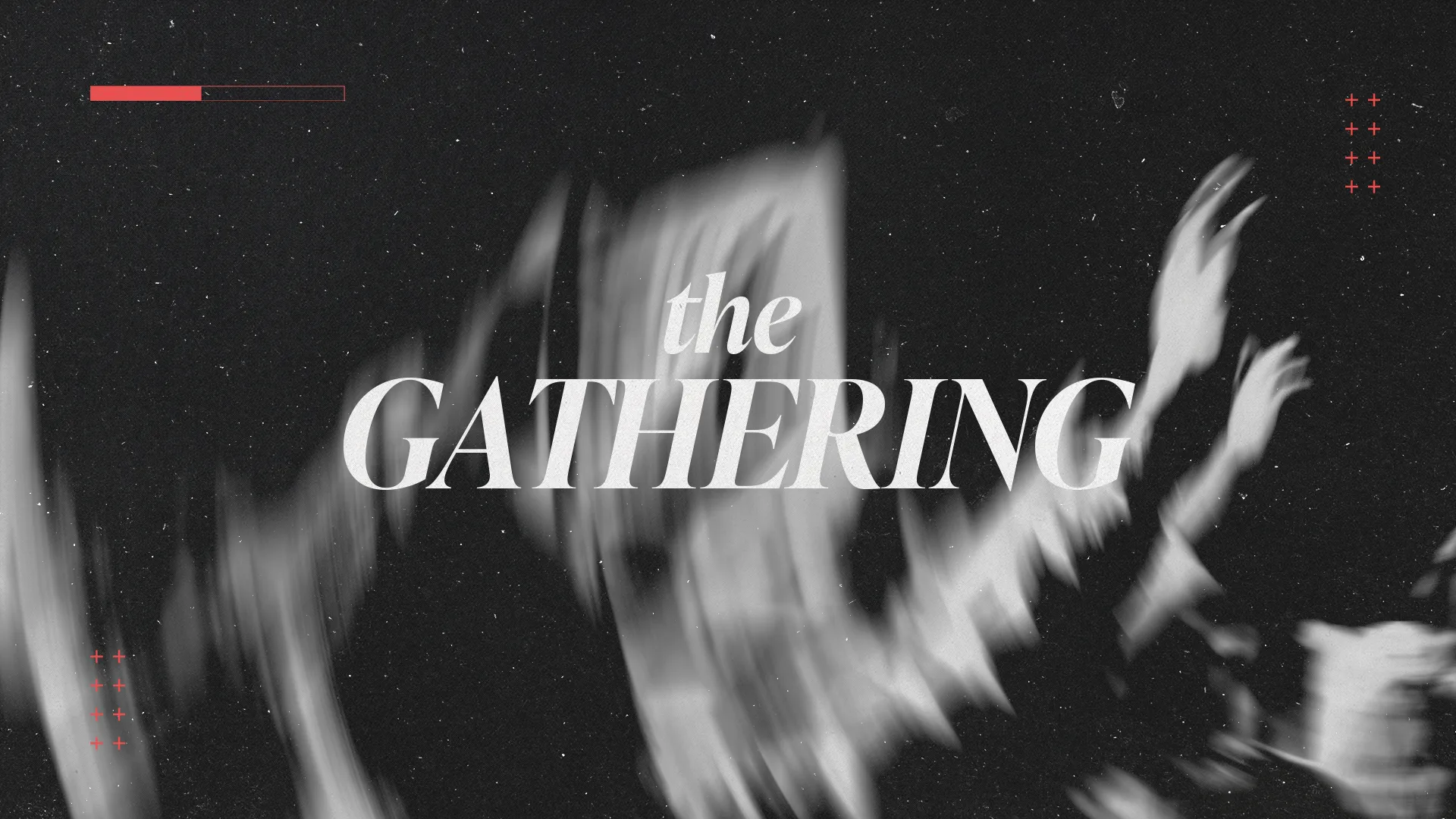 Dynamic text promoting a church gathering, emphasizing community, worship, and spiritual connection.