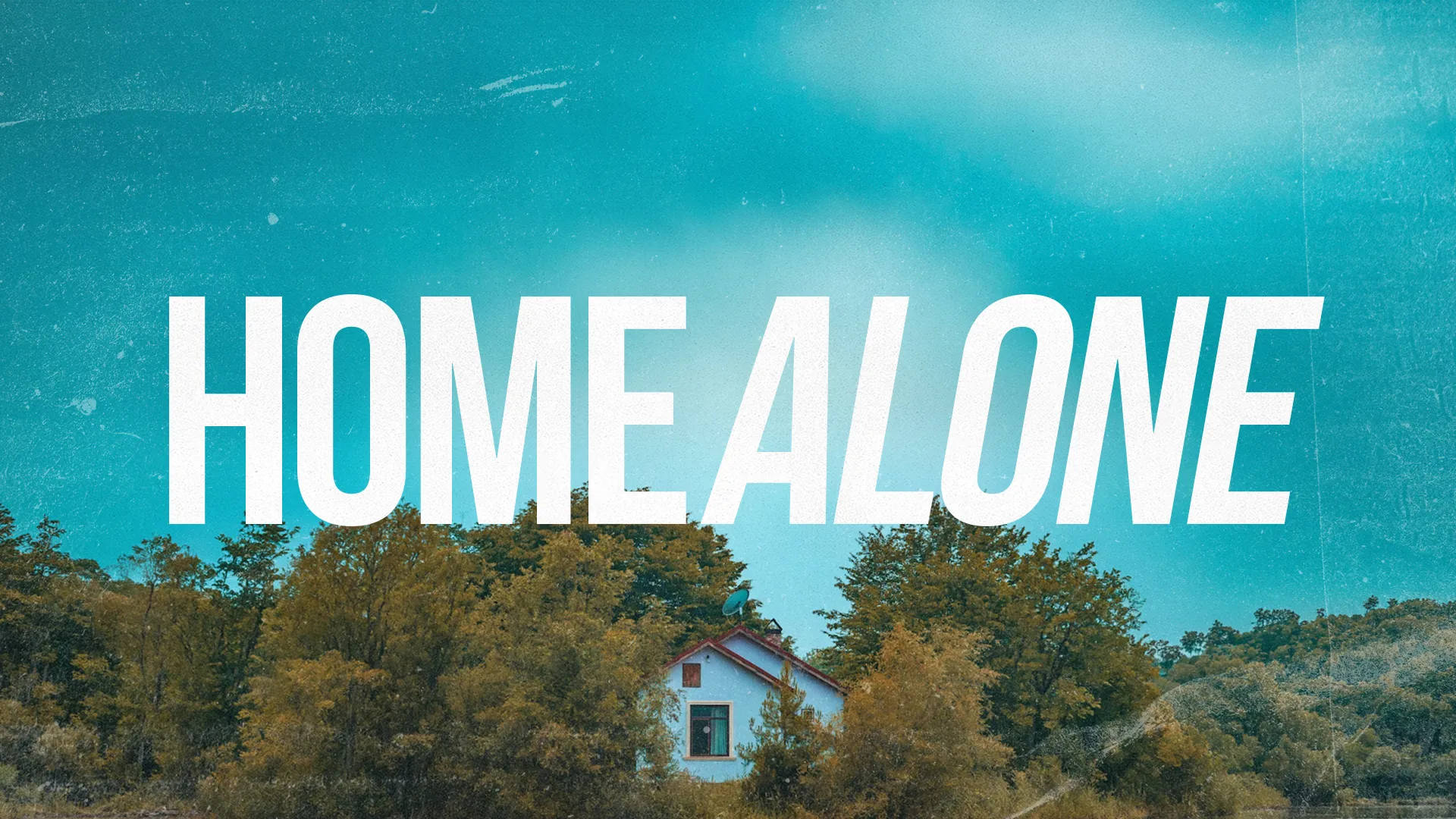 "Serene landscape with a home surrounded by trees, conveying themes of solitude, reflection, and spiritual connection."
