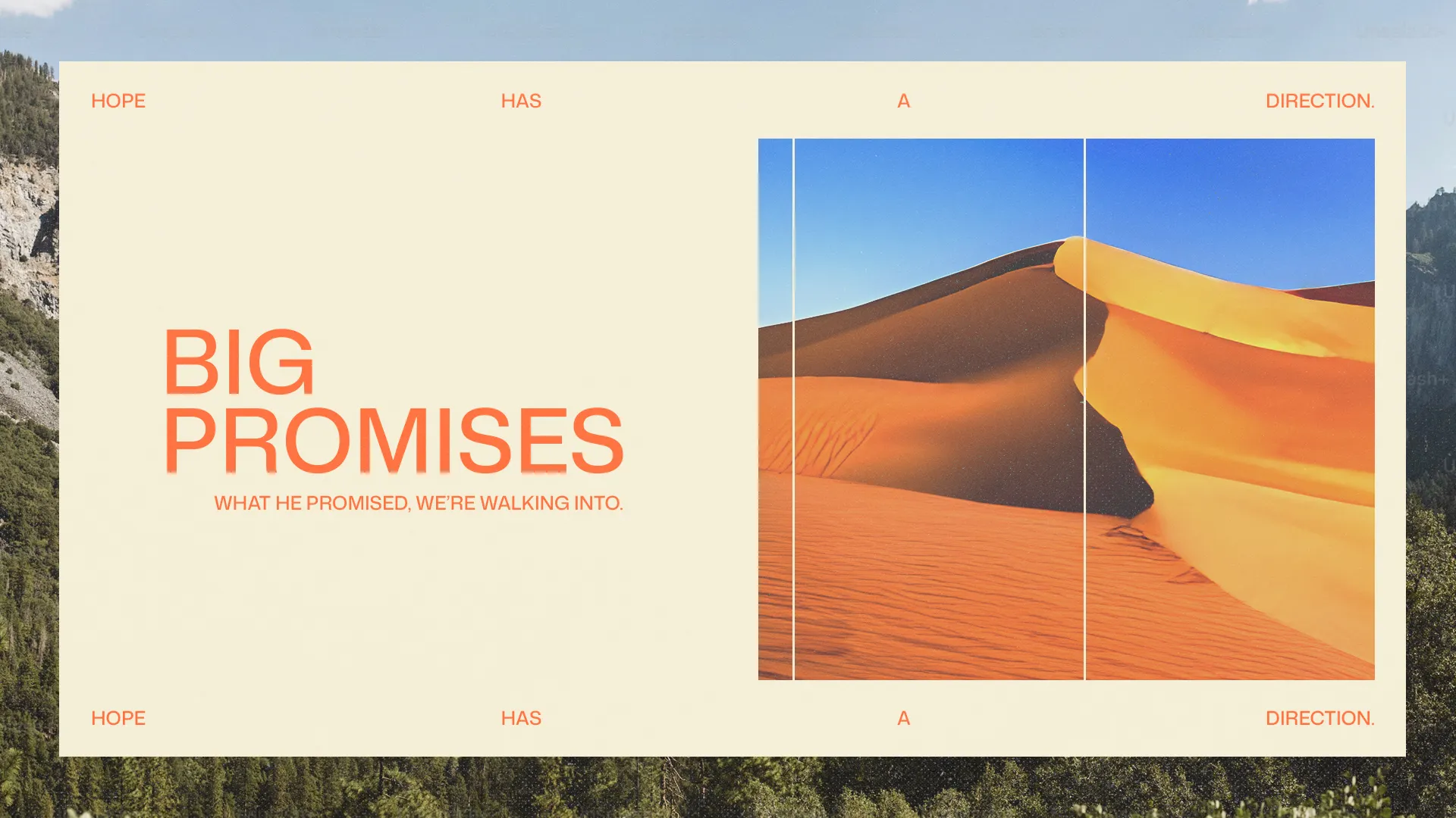 Hope and faith guide us through life's journey, embracing God's promises in a vast, sunlit desert landscape.