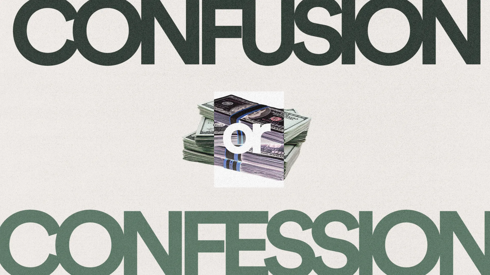 "Confusion or Confession: A call to reflect on faith and choices amidst materialism, inviting community discourse."