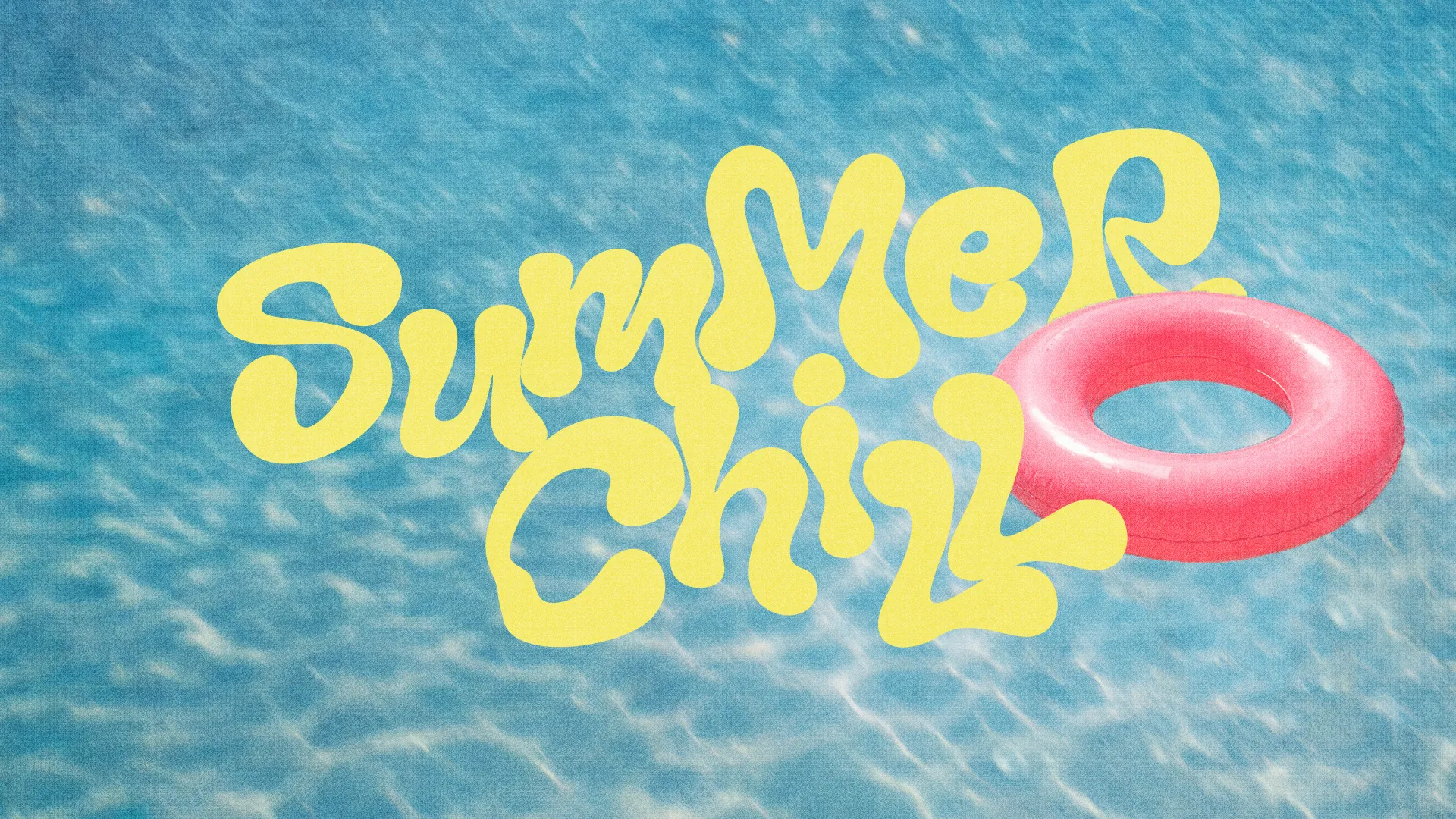 Bright summer-themed graphic featuring a pink float and inviting text for a church event, promoting community and fellowship.