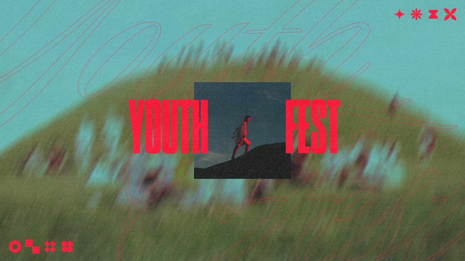 Youth gathering announcement with vibrant colors, emphasizing community, faith, and fellowship activities.