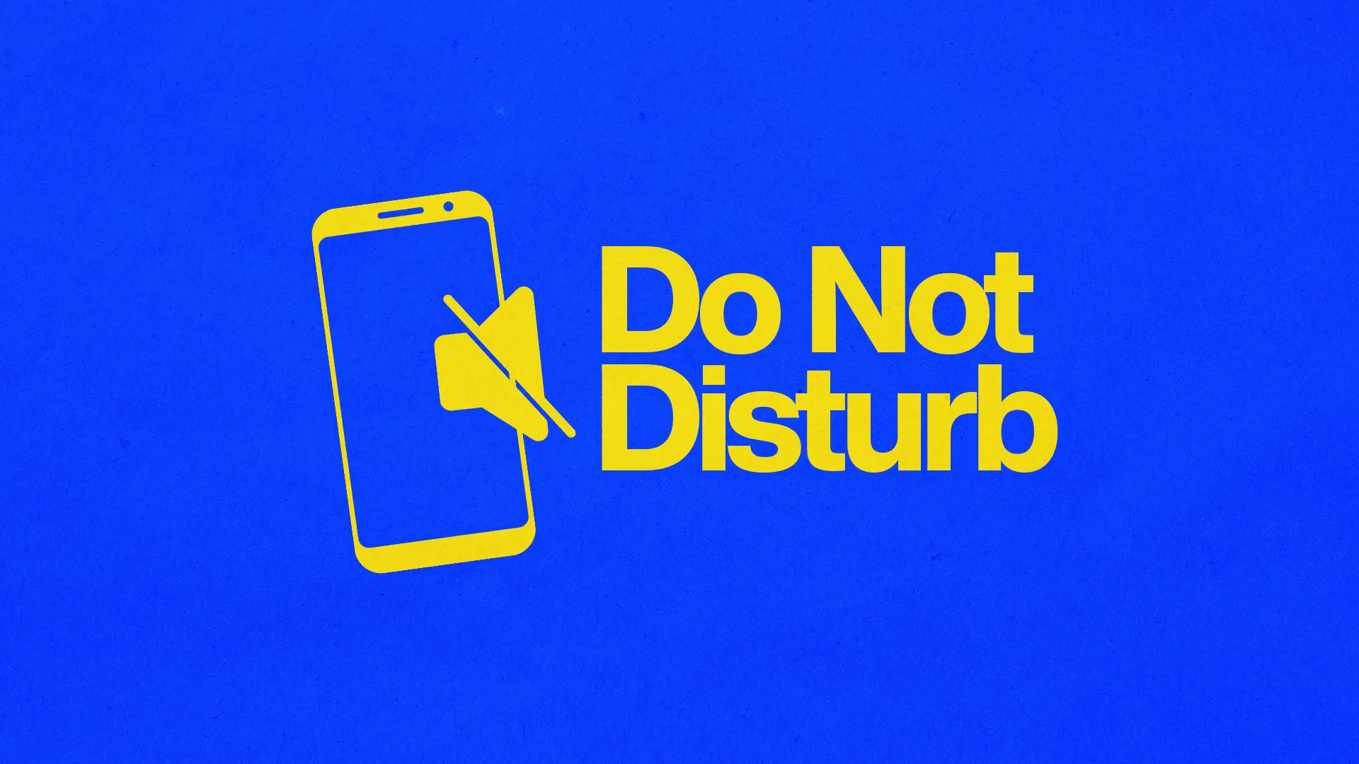 Bright blue background with a yellow phone icon and text encouraging focus during worship: "Do Not Disturb."