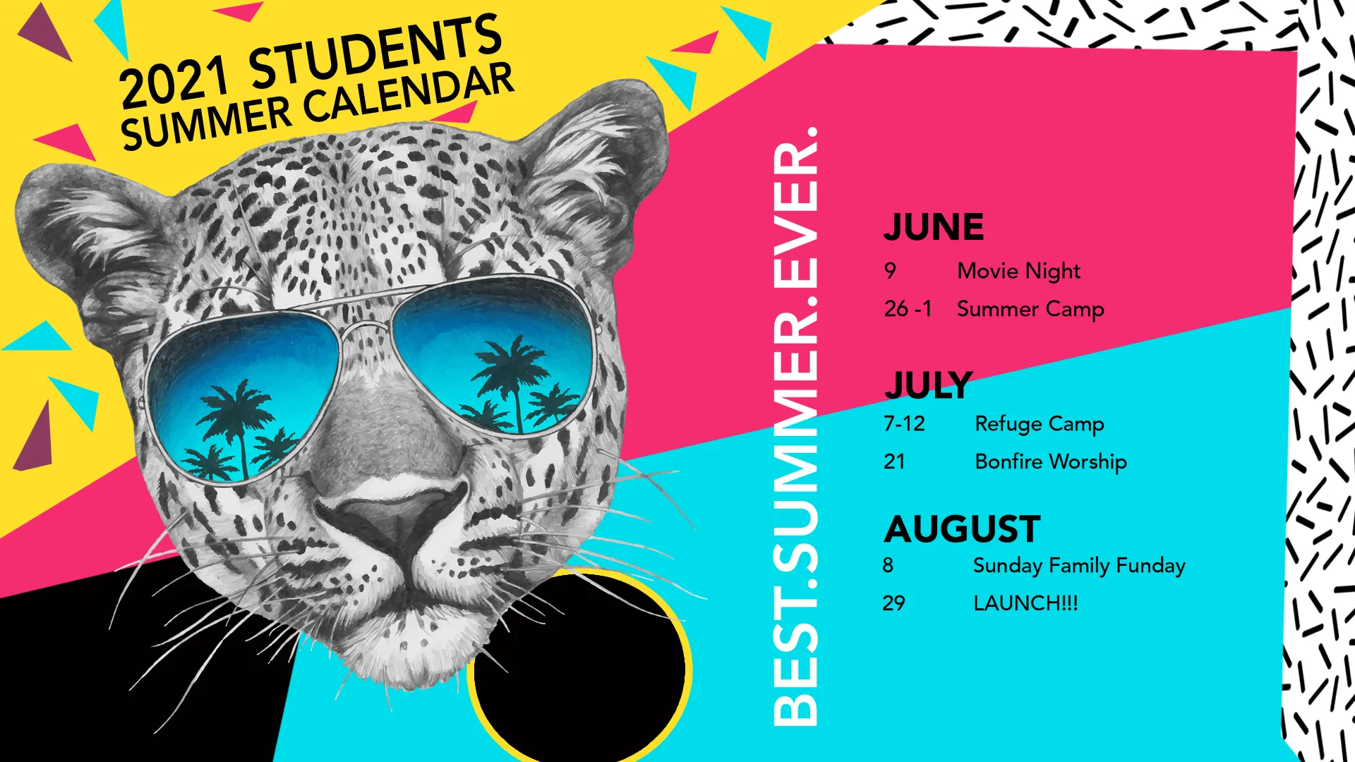 Student Summer Calendar