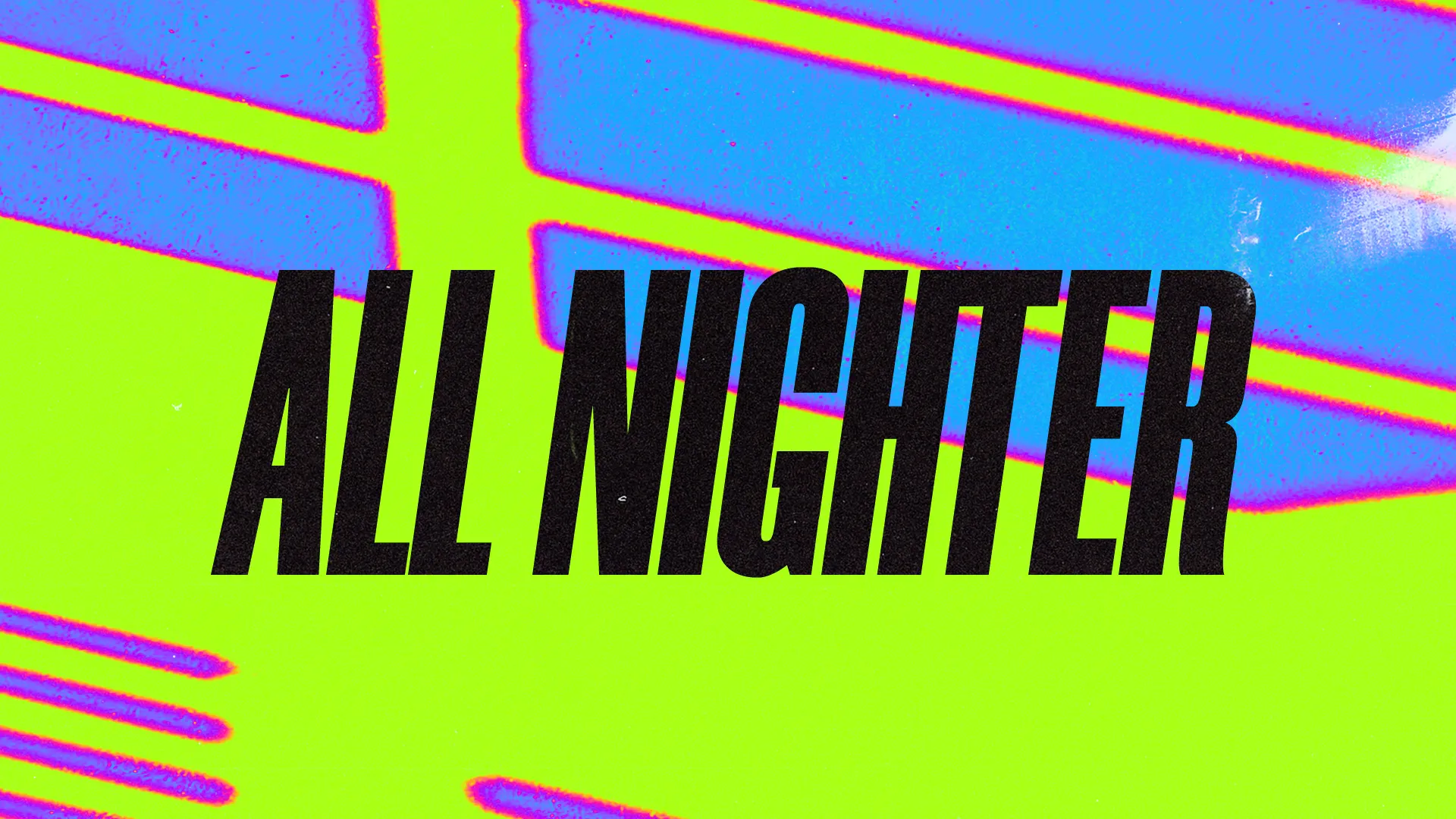 All-Nighter event announcement with vibrant colors, inviting community participation and fellowship in faith.