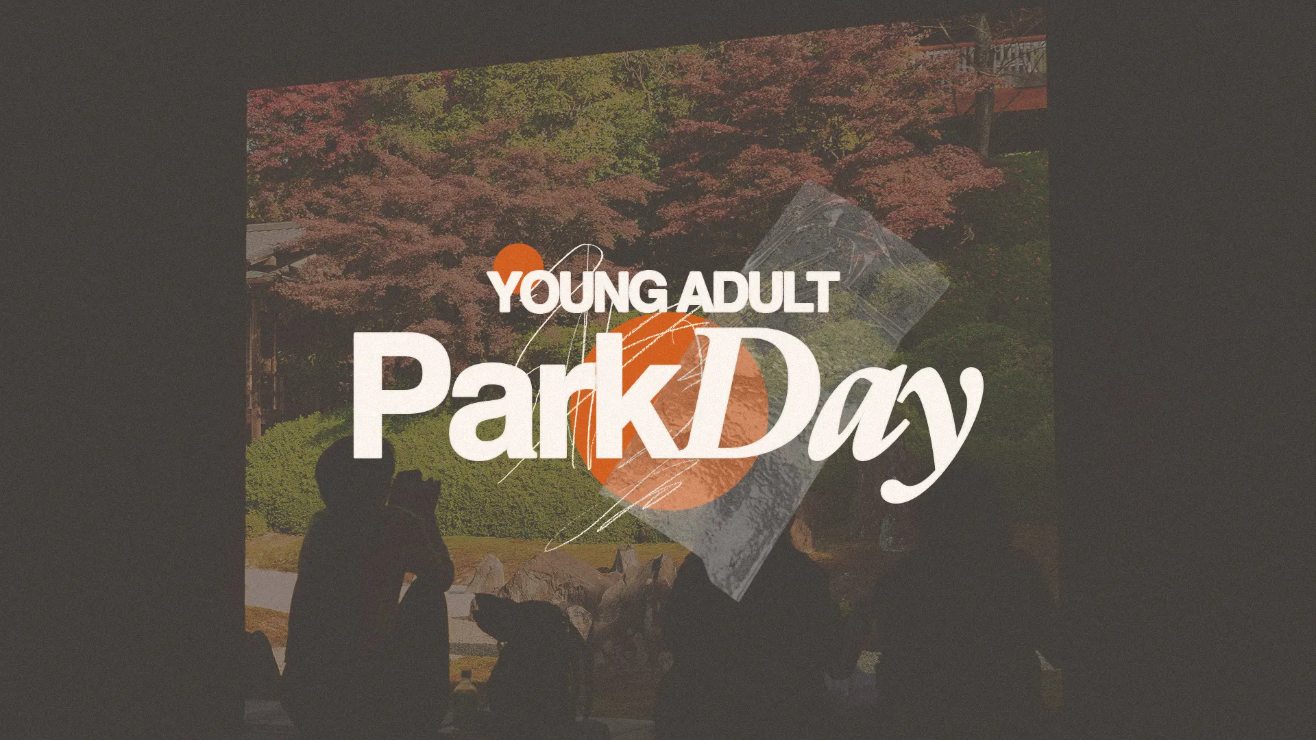 Young adults gather for Park Day, fostering community and connection in a serene outdoor setting.