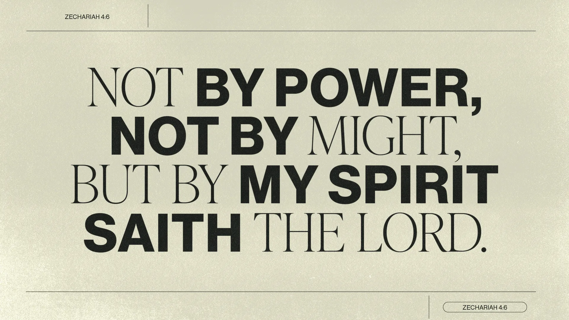 Not by Power
