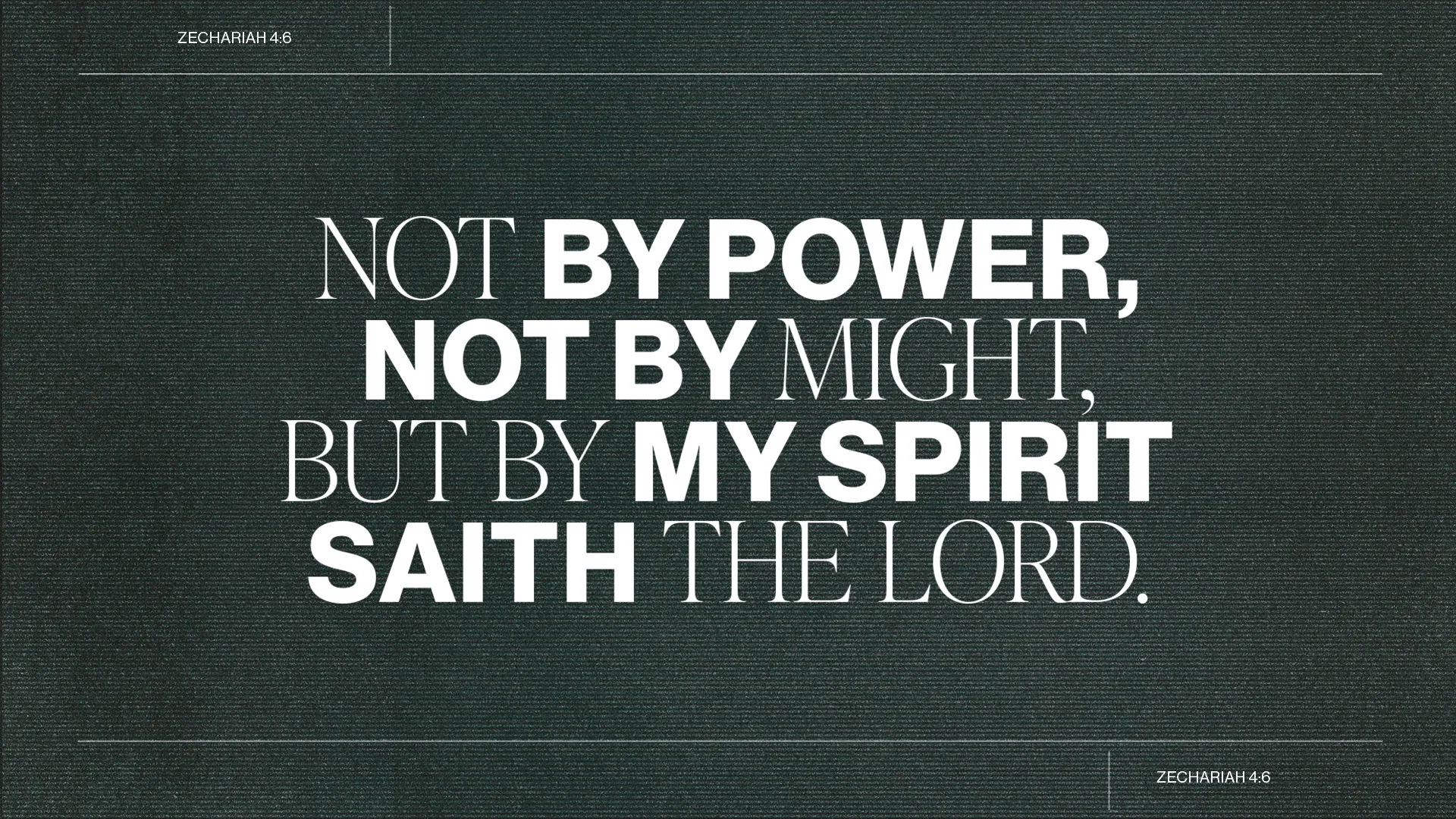 Not by Power