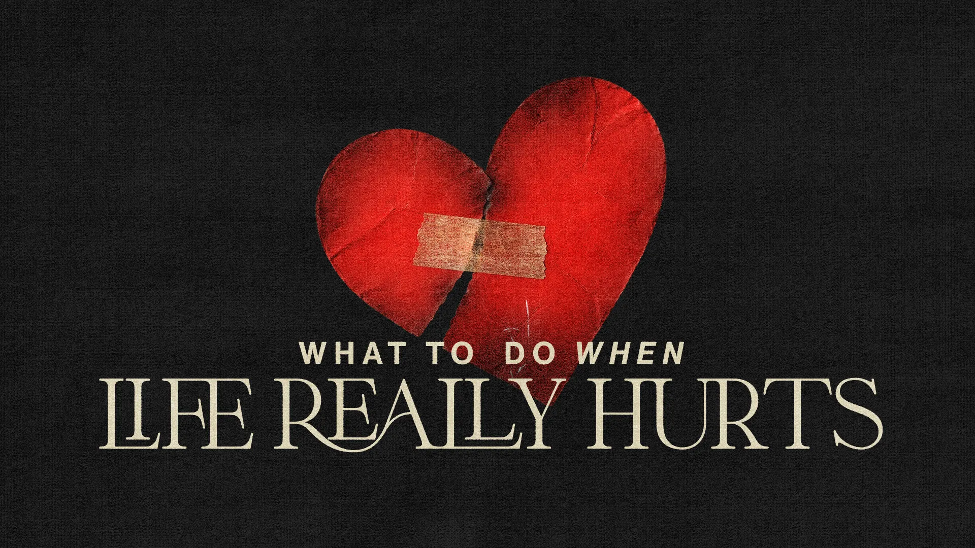 Red heart with a bandage, symbolizing healing and hope, accompanied by text about coping with life's challenges.