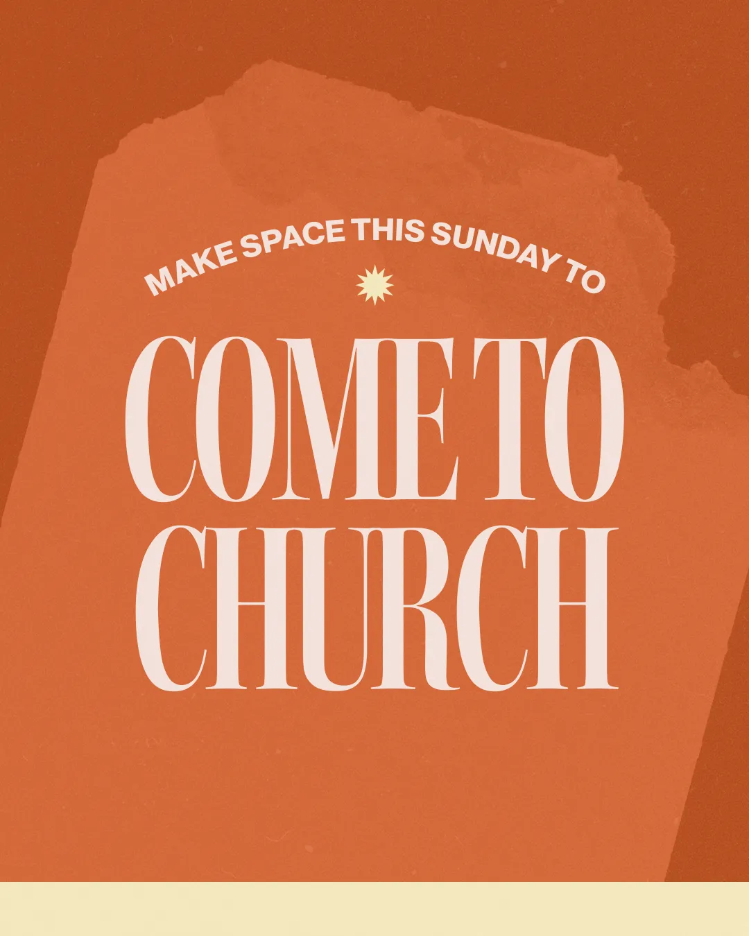 Make space this Sunday to come together in worship and community at church. Embrace faith and fellowship.